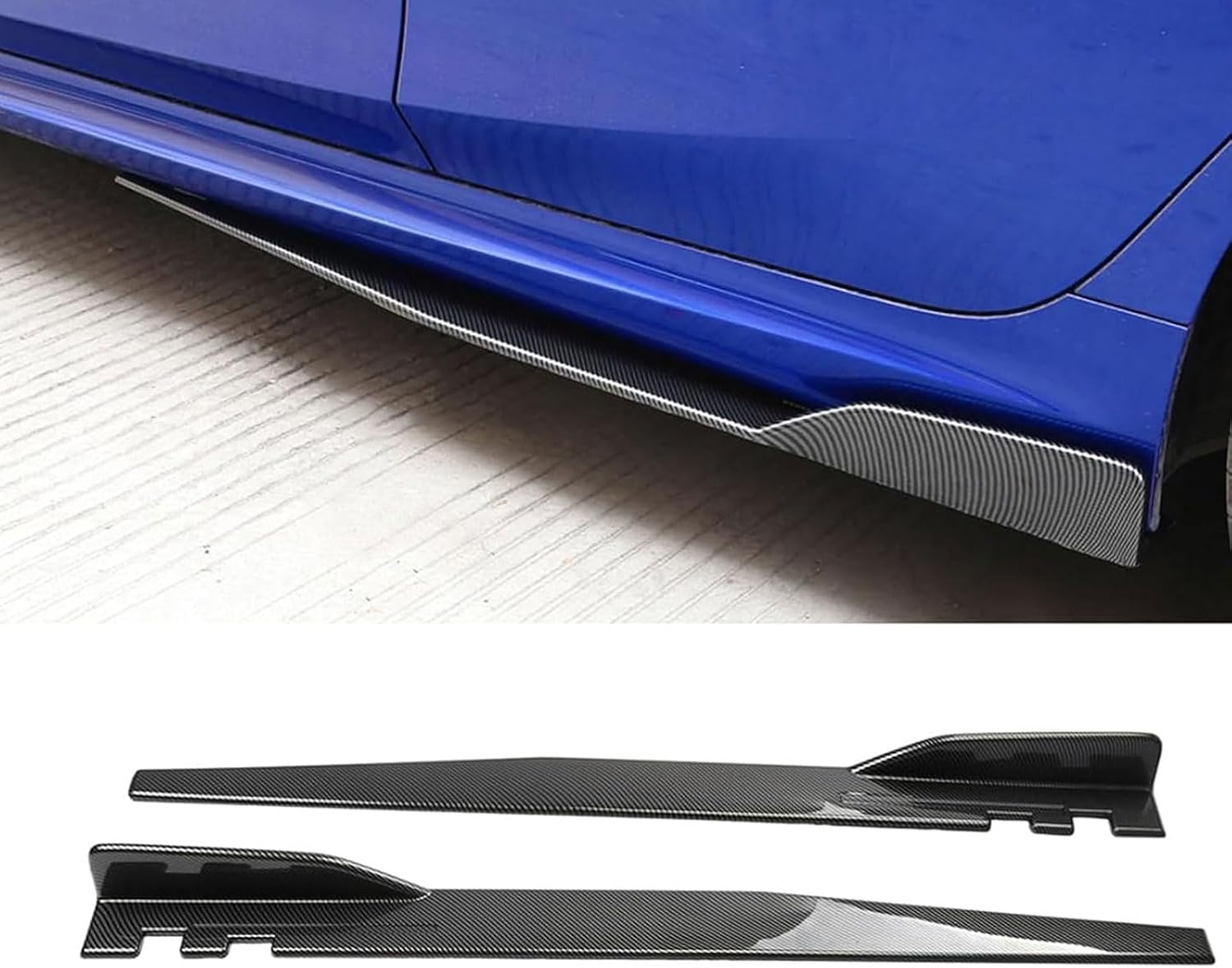 2 Pcs Car Side Skirts for Hyundai Elantra VII CN7 2020 2021 2022 2023 2024 2025, Side Skirt Extension Anti Collision Protection Car Accessories,Carbon Fiber Look
