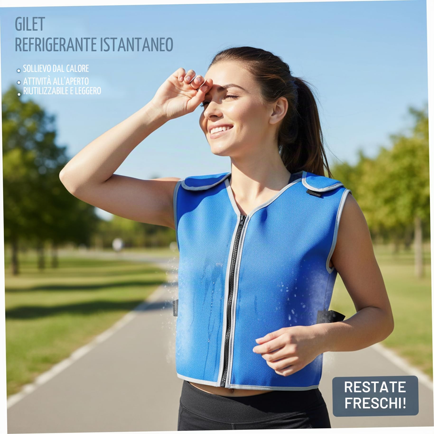 Gilet di ghiaccio leggero con 20 impacchi di ghiaccio – Gilet rinfrescante con fodera impermeabile ad alta densità per un comfort di raffreddamento tutto il giorno per lavori all'aperto