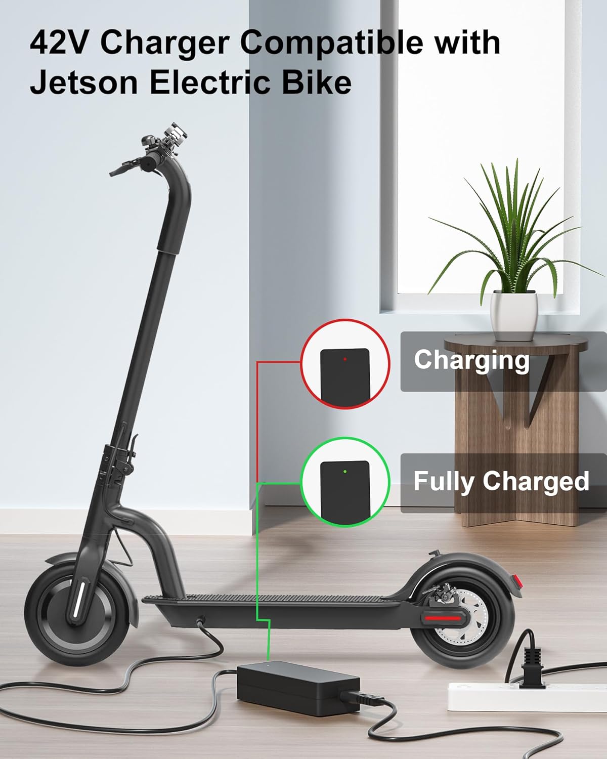 WUKUR 42V Charger for Jetson Electric Bike Compatible with Jetson Electric Scooter Bolt/Bolt Pro/Adventure/Metro/Journey/LX10/J5/J8 Bikes, for Jetson Eris Pro/Ora Pro/Racer/Rhythm Scooter Power Supply - Image 4