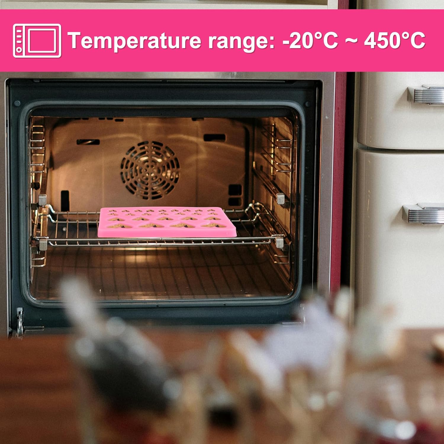 Heart-Shaped Silicone Mold, Flexible Silicone Template for Baking Cake Heart Stencil Baking Candy Template, Easy to Demould for Making Biscuit Chocolate Cake Dessert