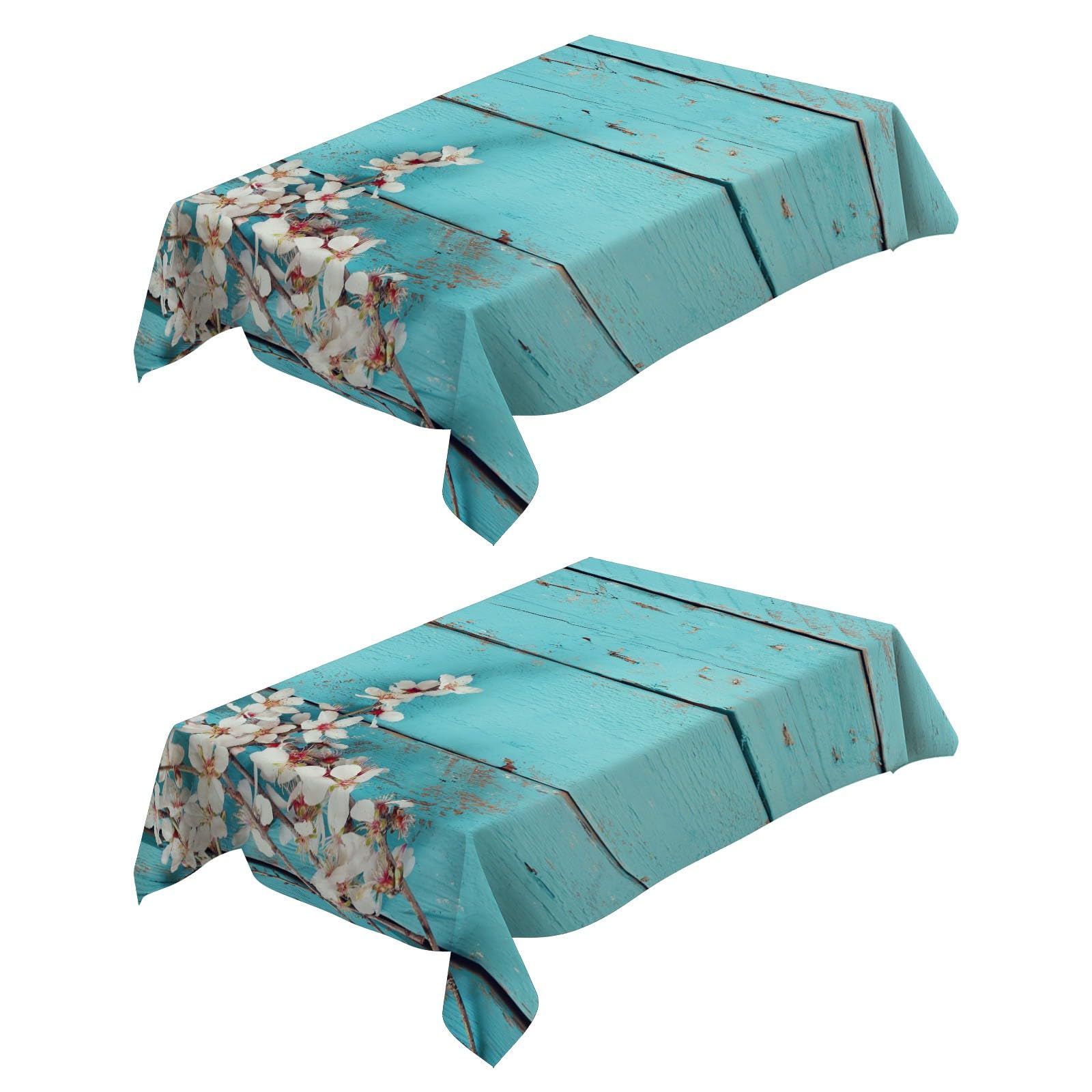 Nappe de table lavable 120x160 cm polyester anti tache et imperméable motif bleu
