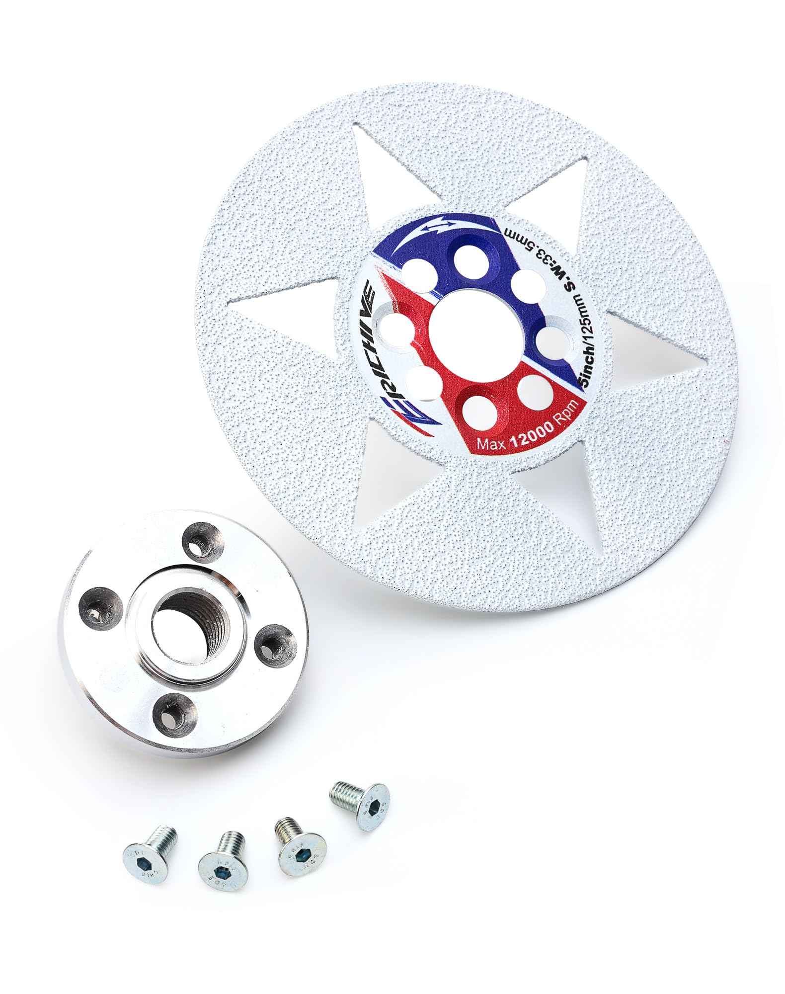 ZERICHIVE 5" Diamond Granite Cutting Blade for Both Cutting and Grinding on Granite Marble Porcelain Tile