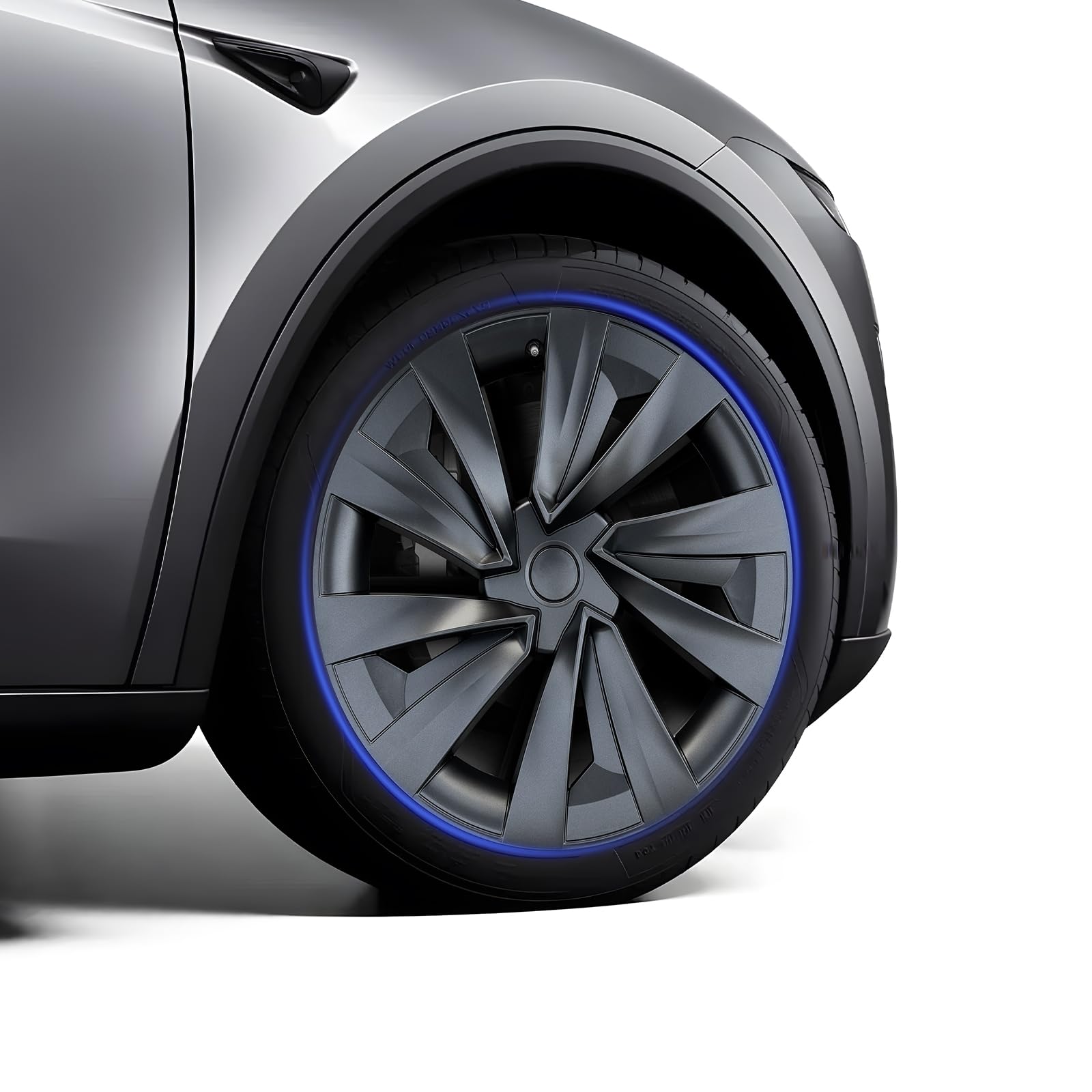 Photo 1 of 19 Inch Helix Style Wheel Covers Fits for Tesla Model Y Juniper 2025–2026, Upgrade Crossflow Hubcaps to 20’’ Look, Rim Cover Replacement, Fits OEM 19’’ Wheels – 4 Pack (Stealth Grey)