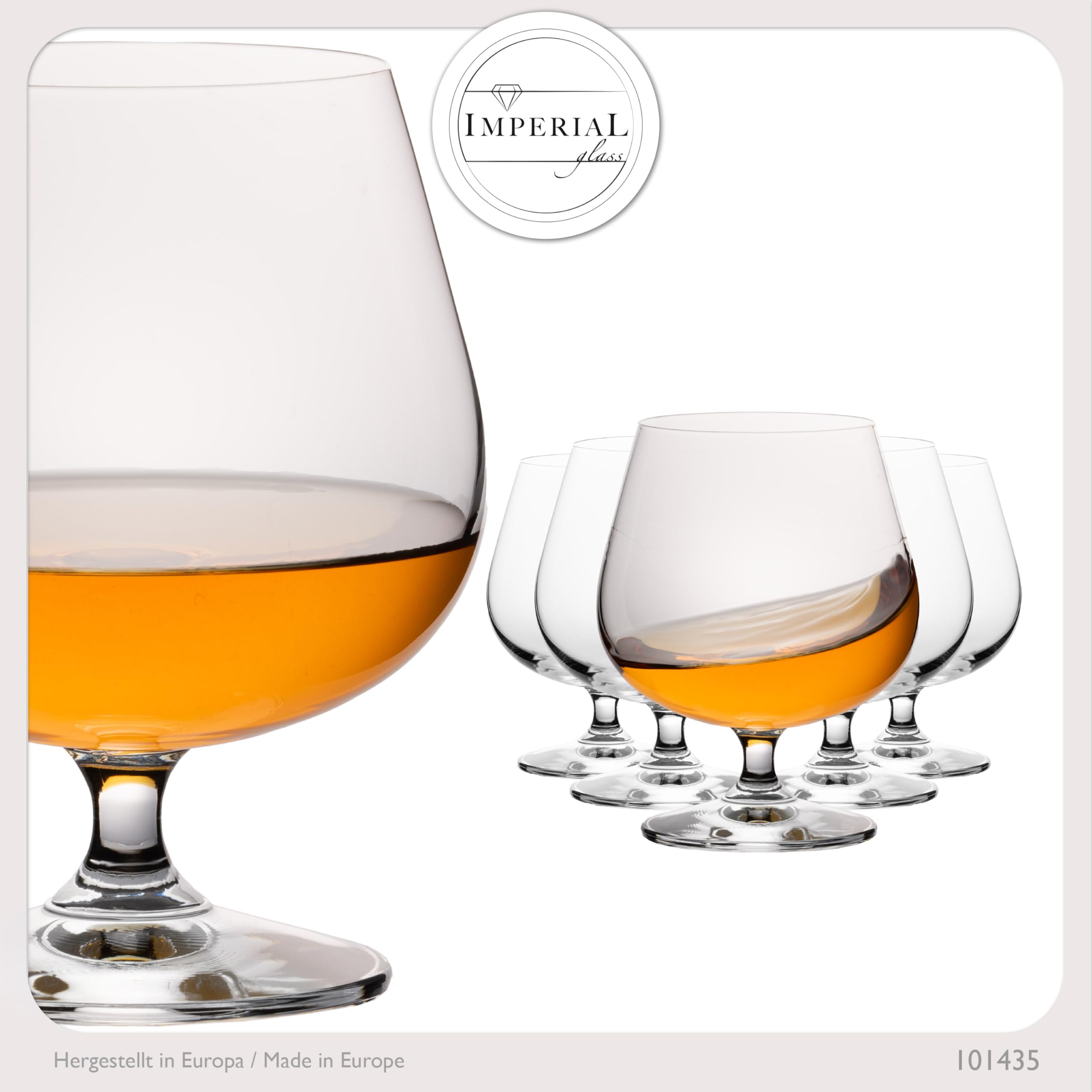 IMPERIAL - Set di 6 bicchieri da cognac in vetro cognac da 480 ml