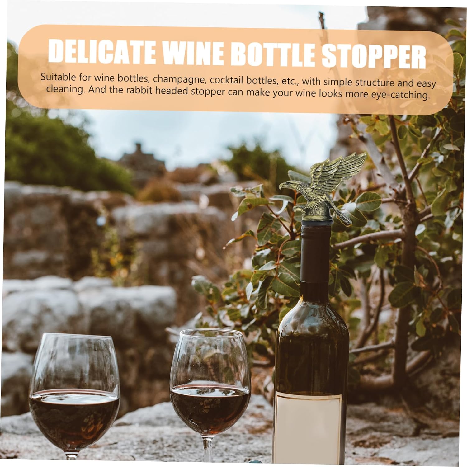 SHOWERORO Eagle Wine Pourer Decorative Alcohol Bottle Pour Spout with Aerator Stopper Easy to Use Wine Pour Tool for Home Bar Dining Retro Design