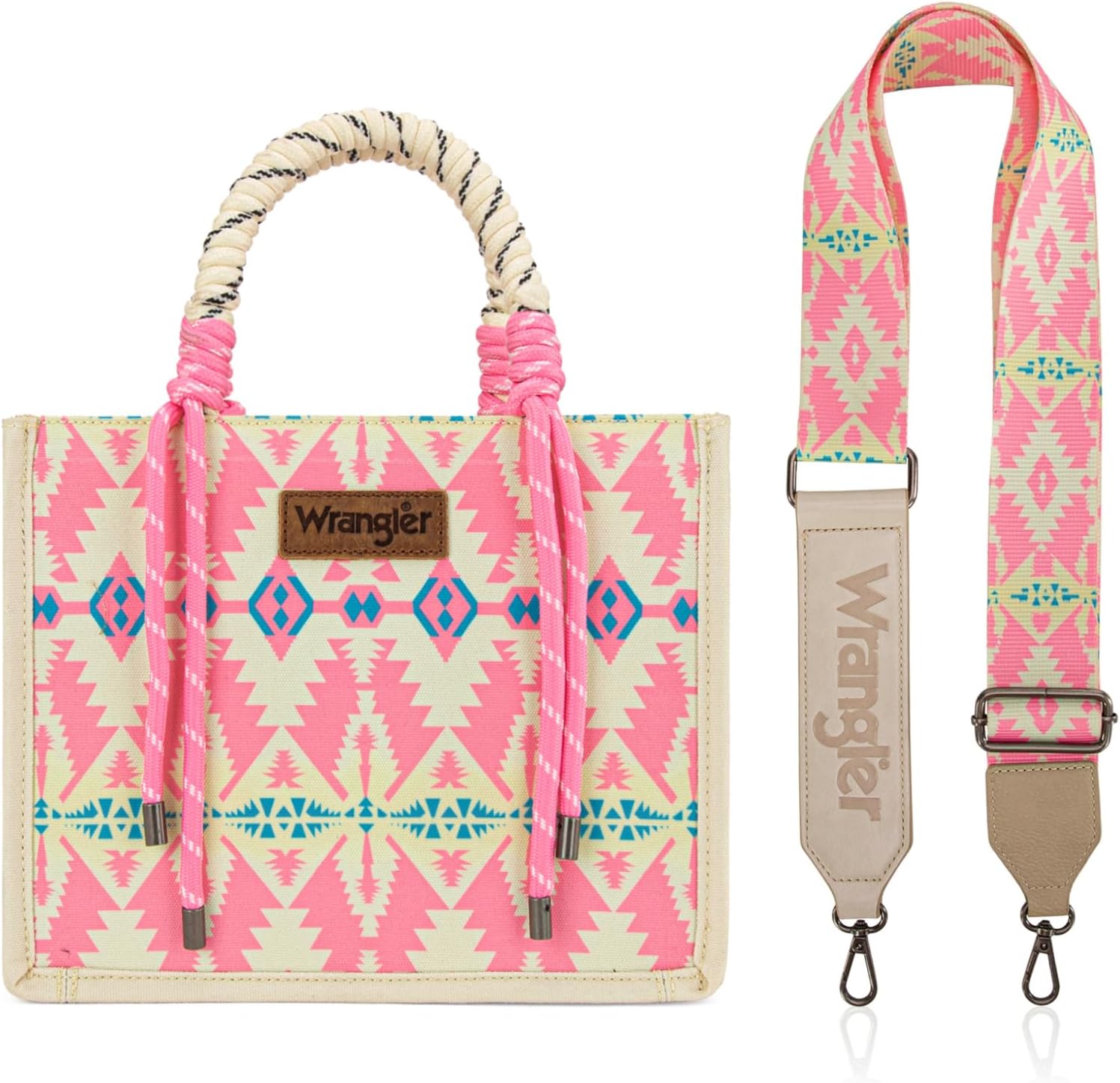 Montana West Wrangler Tote Bag Western Satchel Bags for Women with Braided Rope Handles