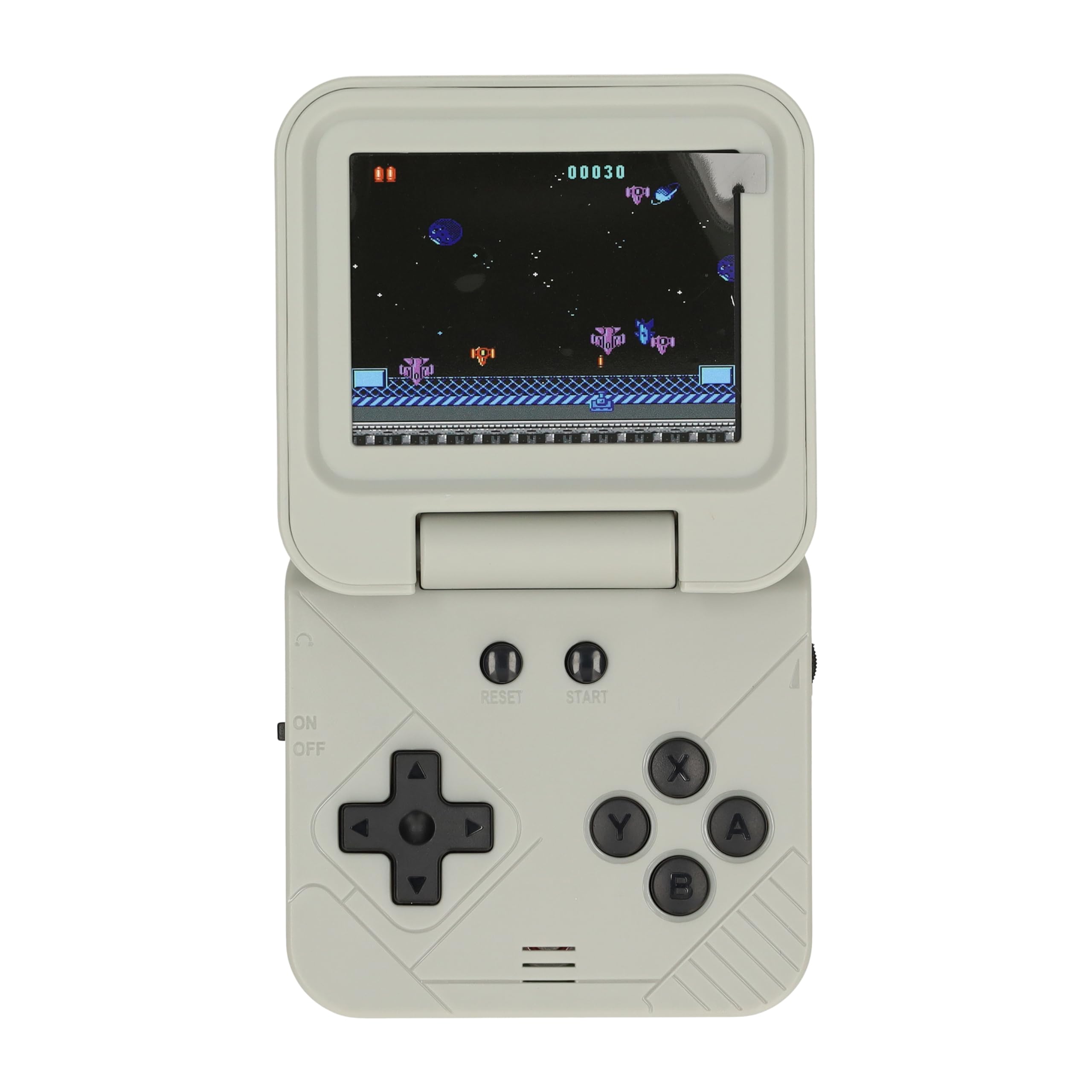 Silvergear® Console de Jeux Portable Pliable Grise | 240 Jeux Rétro Classiques | Design Retro Game Console | Écran Couleur 2,8 Pouces | Compacte et Facile à Emporter