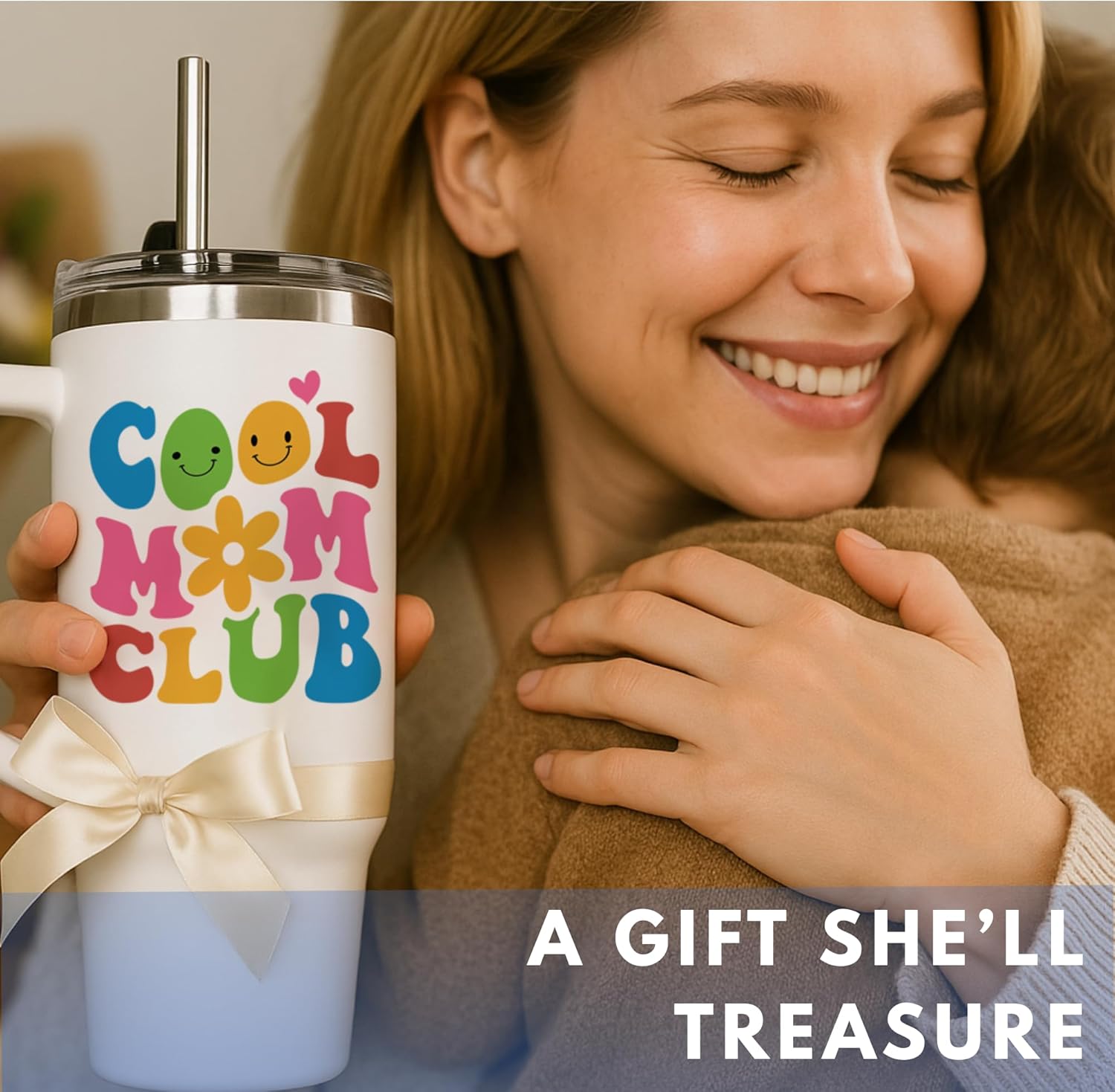 Vivulla68 Christmas Gifts For Mom - Cool Mom Club Tumbler With Handle 40oz, Mommy Coffee Mug, Mama Tumblers, Momma Gift Ideas, Funny Birthday Present For Her, Cute Mother Day Gift, Mommy Cup - Image 2