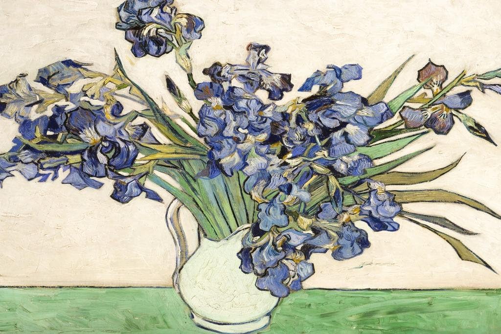 Laminated Vincent van Gogh Vase With Irises 1890 Oil On Painting Art Cool Wall Poster Dry Erase Wall Art 36x24