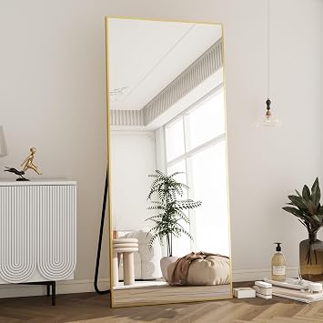 BEAUTYPEAK Full Length Mirror with Stand, 65"x24" Floor Mirror