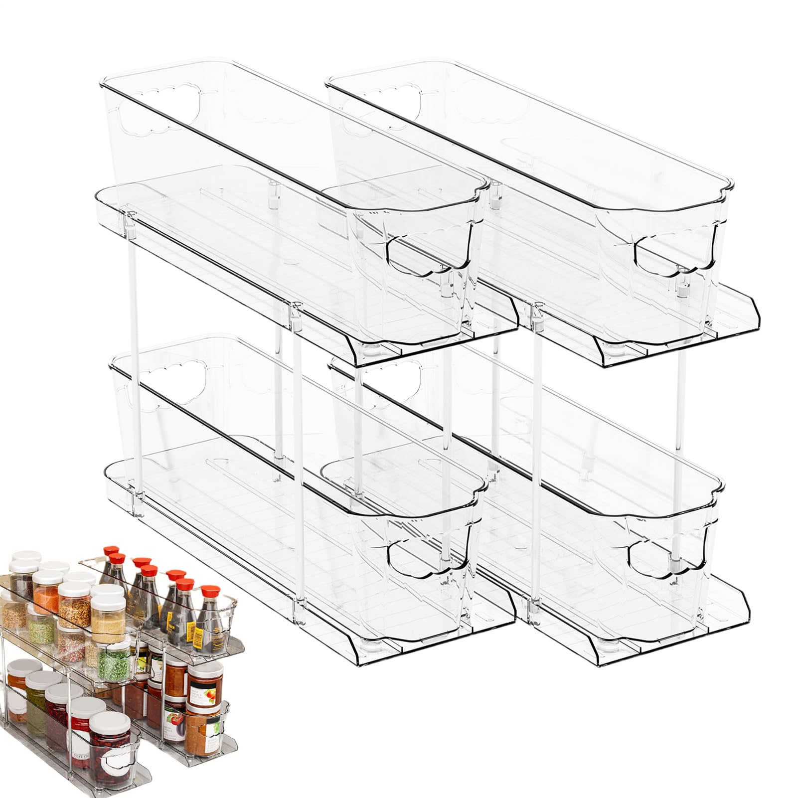 Organizzatore sotto il lavello, Organizzatori e contenitori sotto il | Ripiano estraibile sotto il mobile a 2 livelli, cassetto estraibile mult