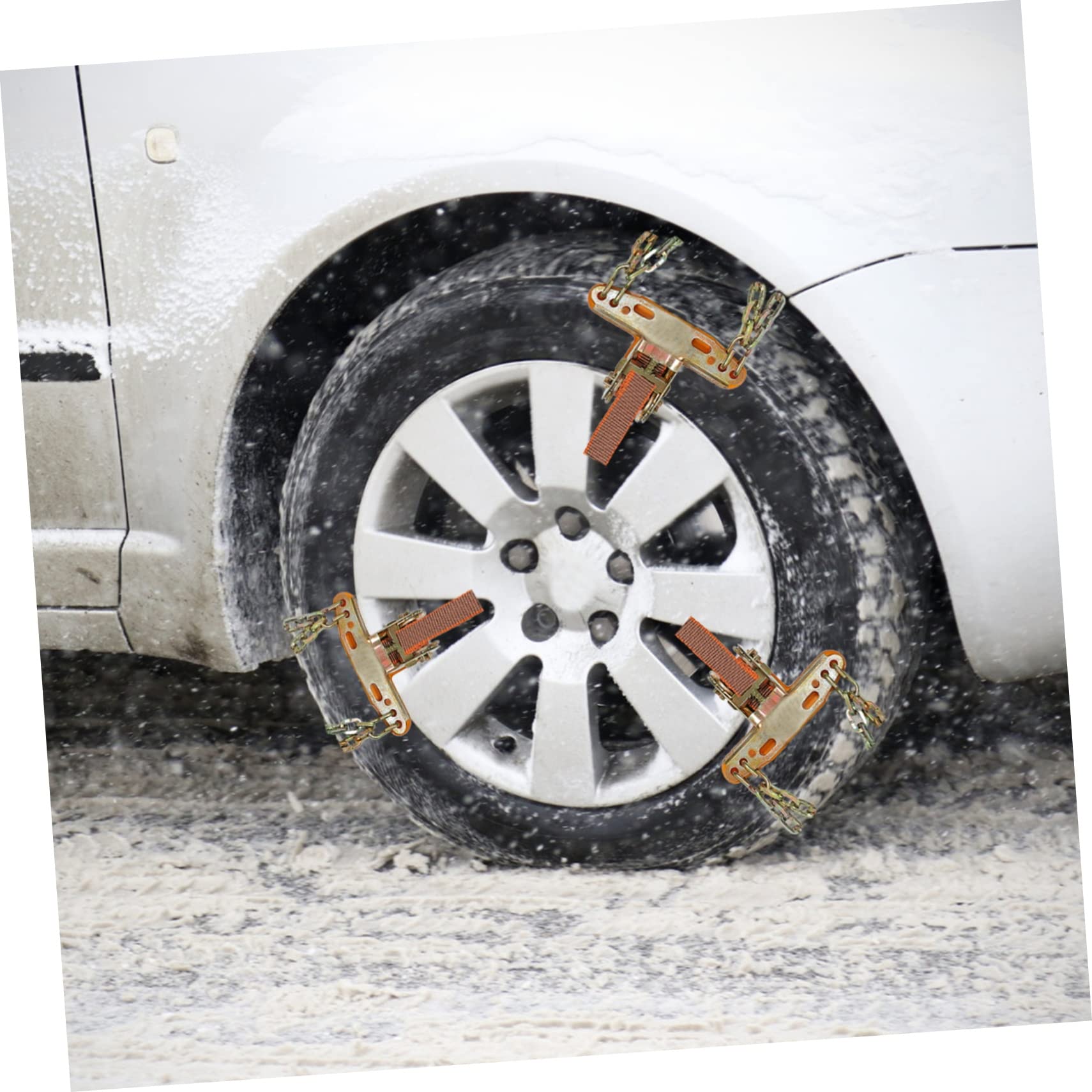 Chaînes Antidérapantes pour Pneus de Voiture 2 Pièces en Acier