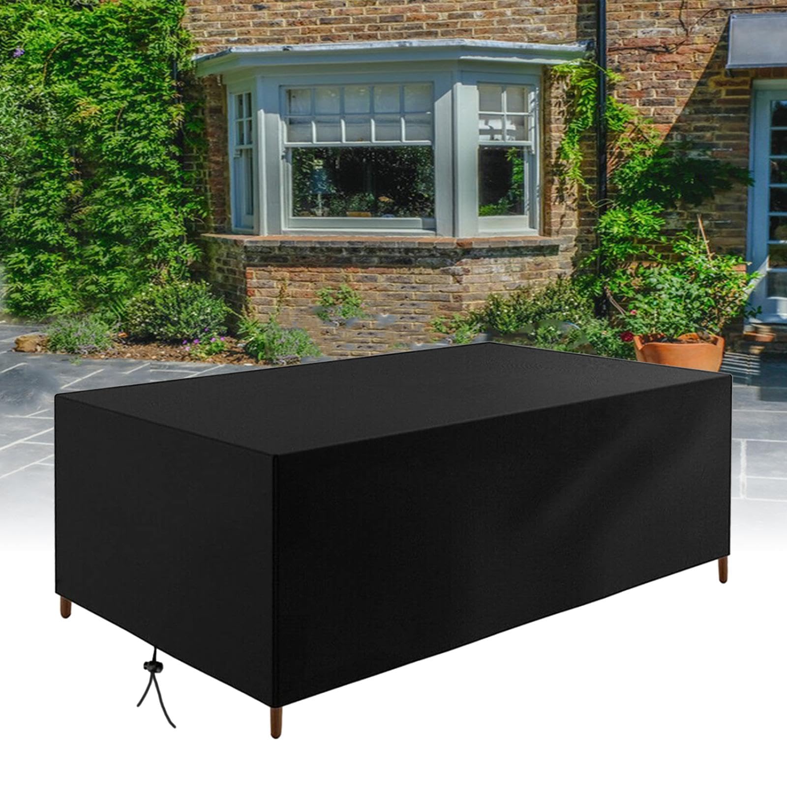 HNKDKJ-Garden Table Covers Waterproof Outdoor Garden Furniture Covers 285x220x70cm(LxWxH) 420D Oxford Patio Furniture Cover for Outside Rectangle Table and Chair Set Rattan Furniture Set
