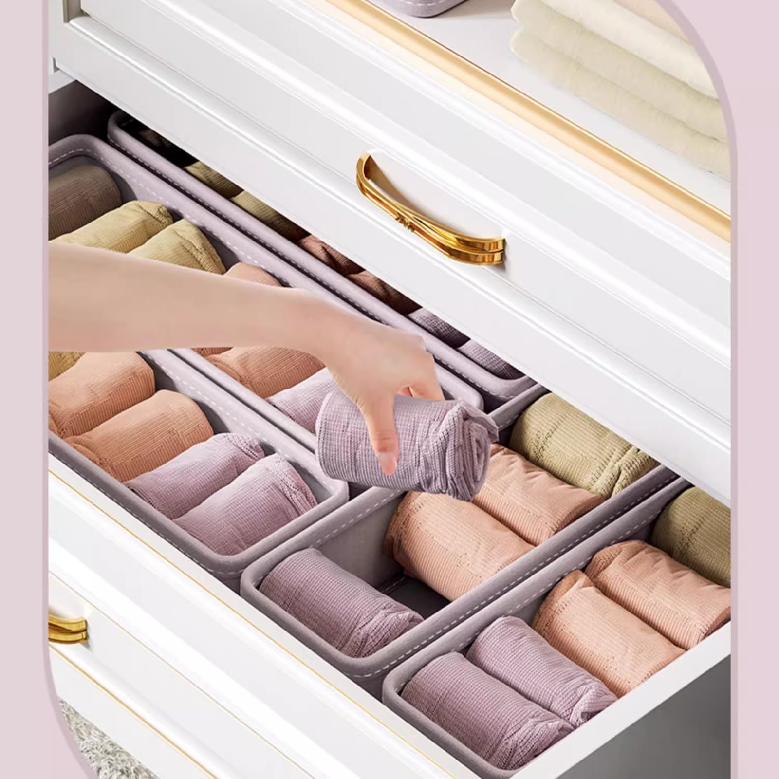 Organizador de cajones para Ropa Interior, Caja de Almacenamiento de Calcetines, Separador de Sujetadores, Bragas de algodón, Varios tamaños.