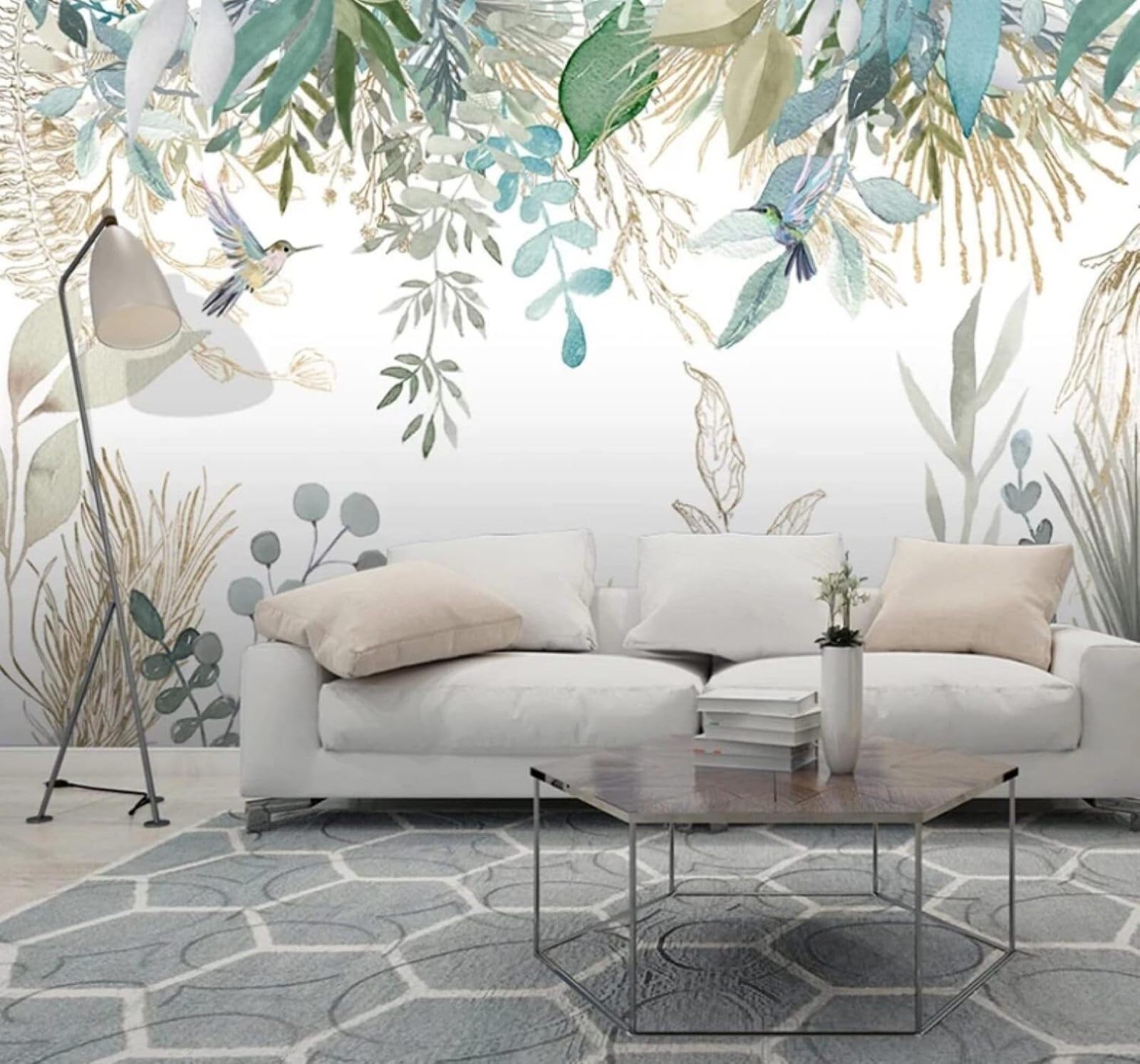 Papel pintado 3D de facil instalacion para renovar paredes aburridas del fondo de sofa del salon