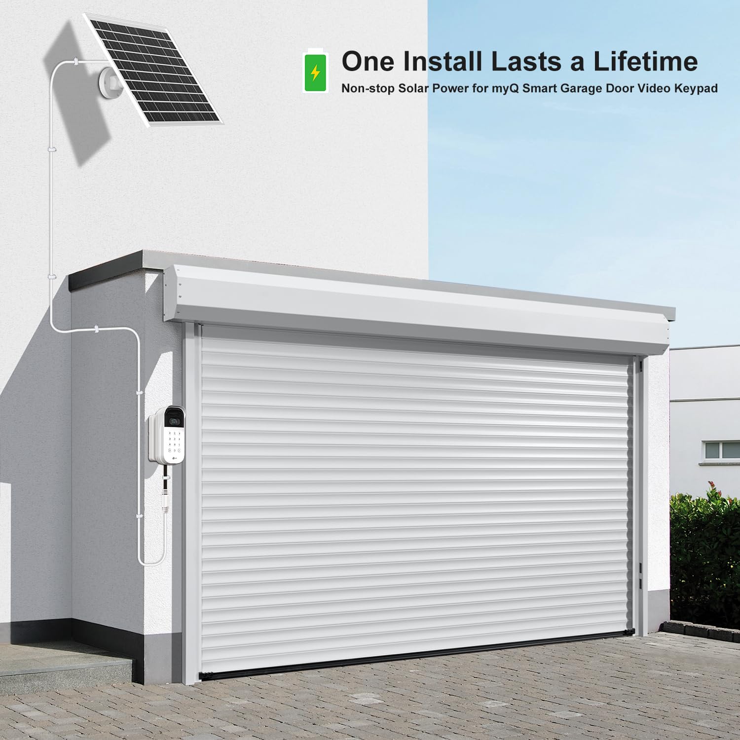 Snapklik.com : iTODOS 6W Solar Panel For myQ Smart Garage Door Video Keypad