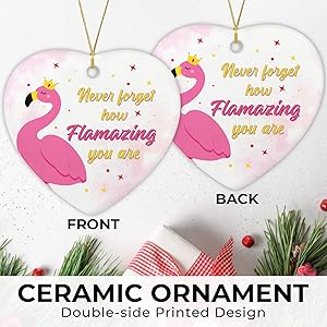 NewEleven Flamingo Gifts for Women, Inspirational Gift, Motivational Gifts, Encouragement Presents for Women Bestie Sister Daughter Niece - Flamingo Ornament, Pink Christmas Ornaments 2025