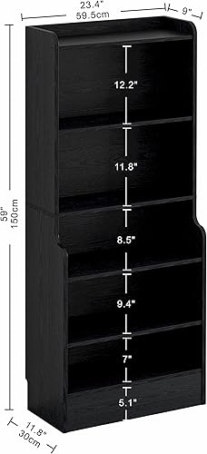 Miniatura 3 de IRONCK Estantería industrial de pie de 5 niveles, estantes de almacenamiento ajustables, decoración del hogar, muebles para oficina en casa, sala de