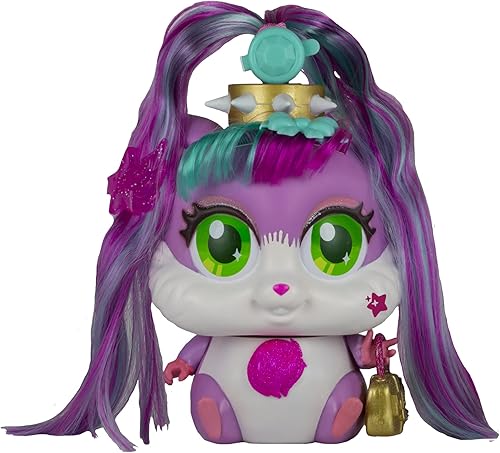 Hamstars - Cloe - Incluye peine mágico con purpurina y accesorios - Longitud ajustable del cabello - Tatuaje secreto que aparece a la luz del sol -