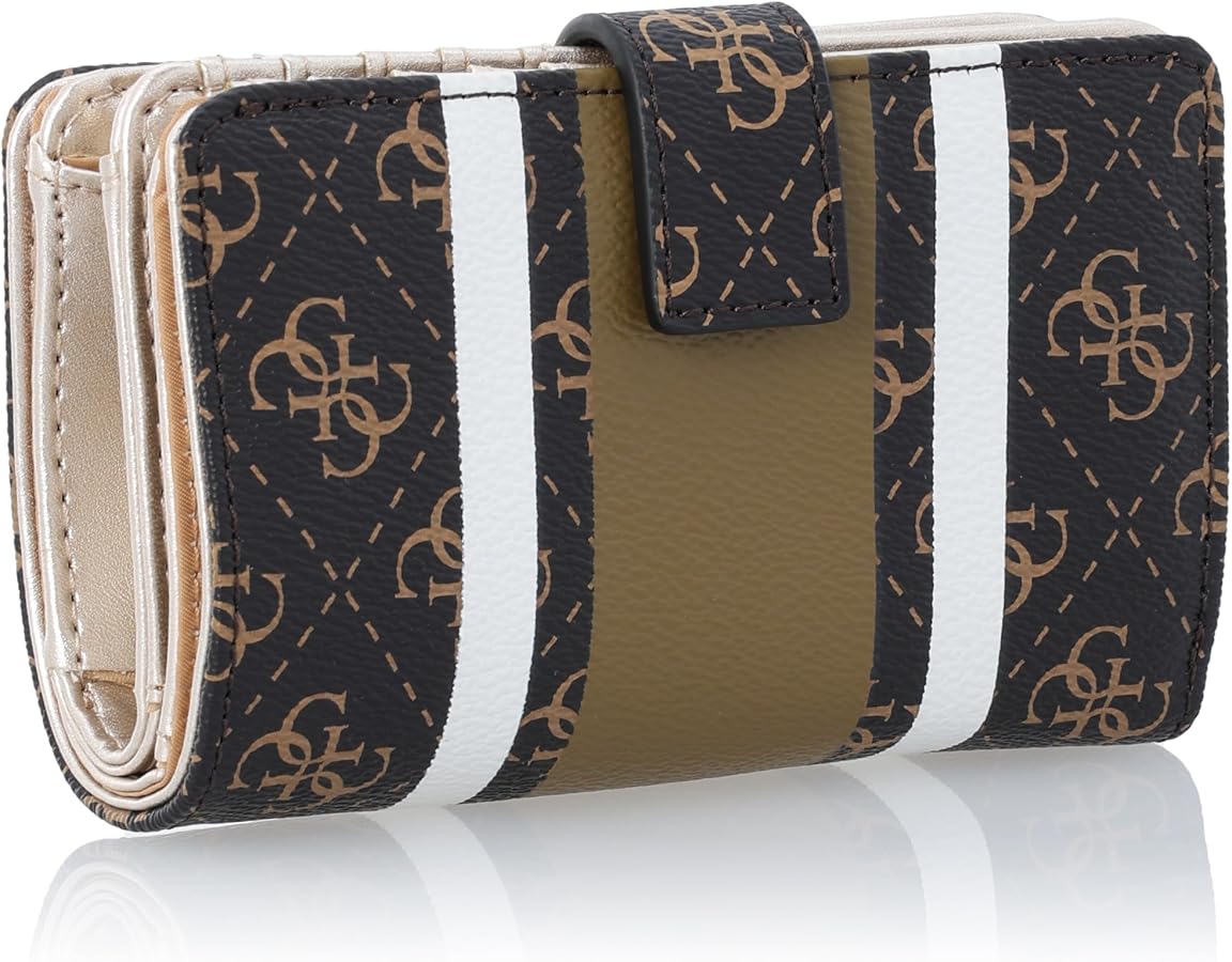 GUESS 2つ折り財布 Amazon | [ゲス] がま口財布 ミニ財布 QG877147 2つ折り BROWN LOGO