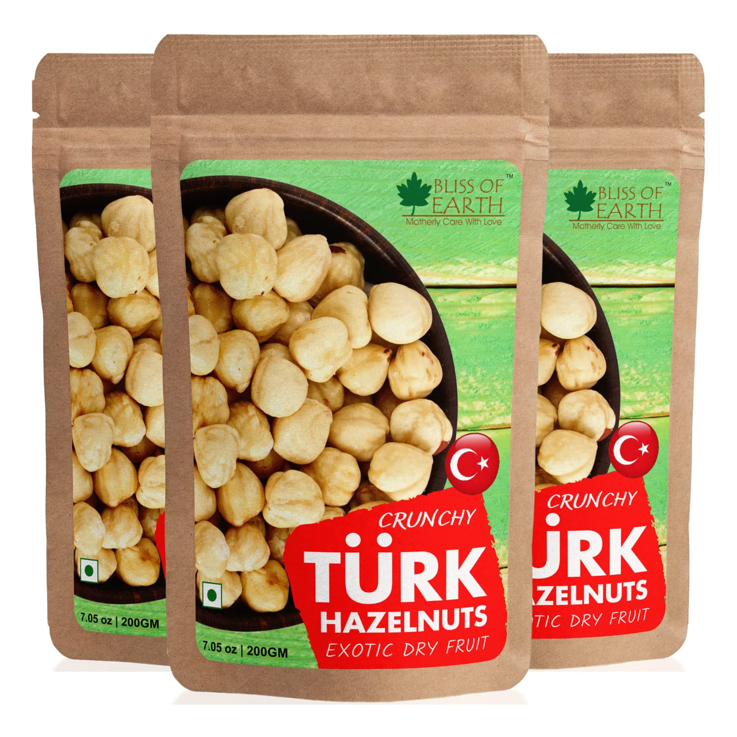 Bliss of Earth Turkish Hazelnuts, Raw & Dehulled, Healthy & Tasty Pack Of 3 (200gm Each) (B08XZ5R1LB) Amazon Price History, Amazon Price Tracker