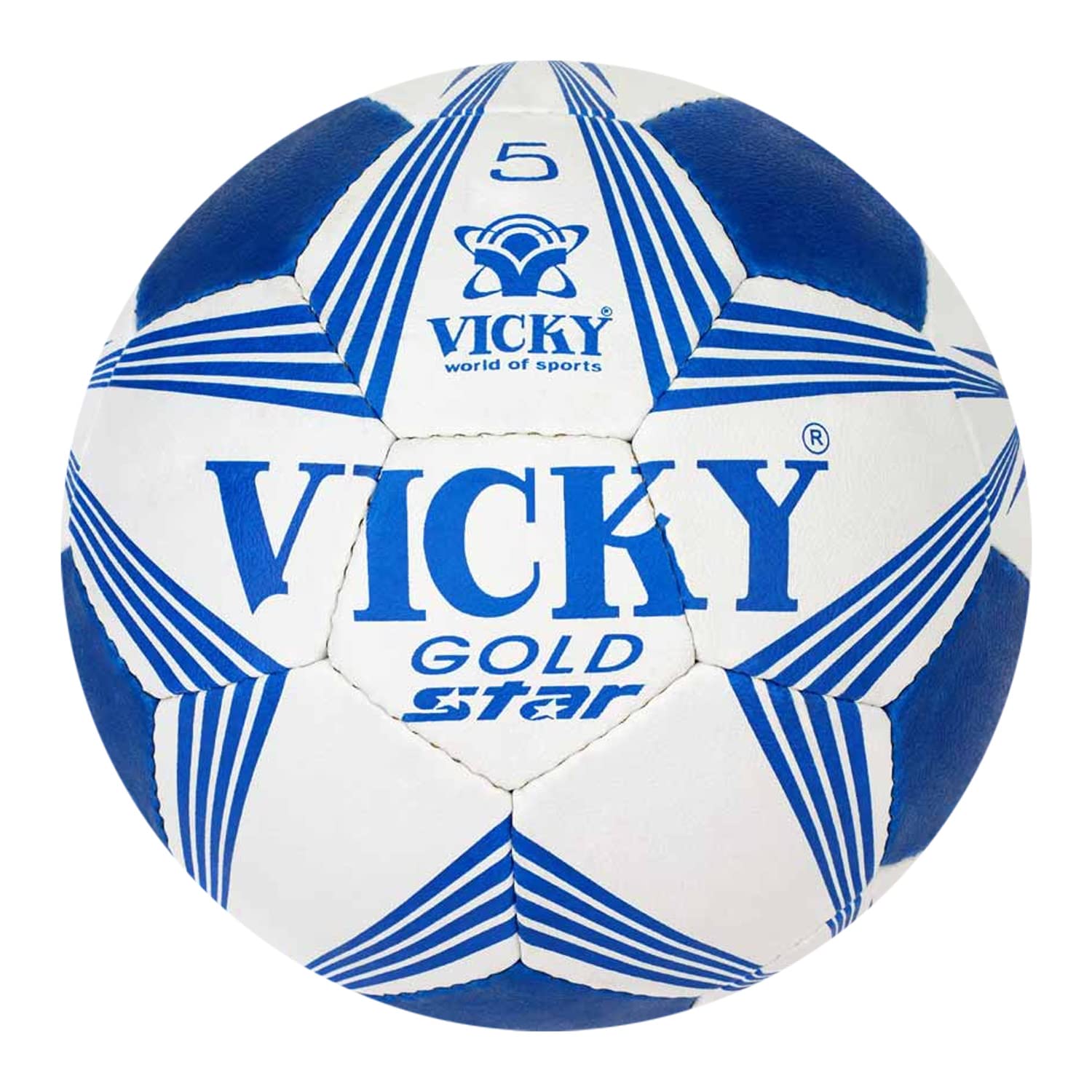 Vicky Gold Star Football Hand Sewn Synthetic 2-Ply Design Ideal for Outdoor Soccer Practicing & Training- Blue & White, Size-5 (B088B9HVVX) Amazon Price History, Amazon Price Tracker