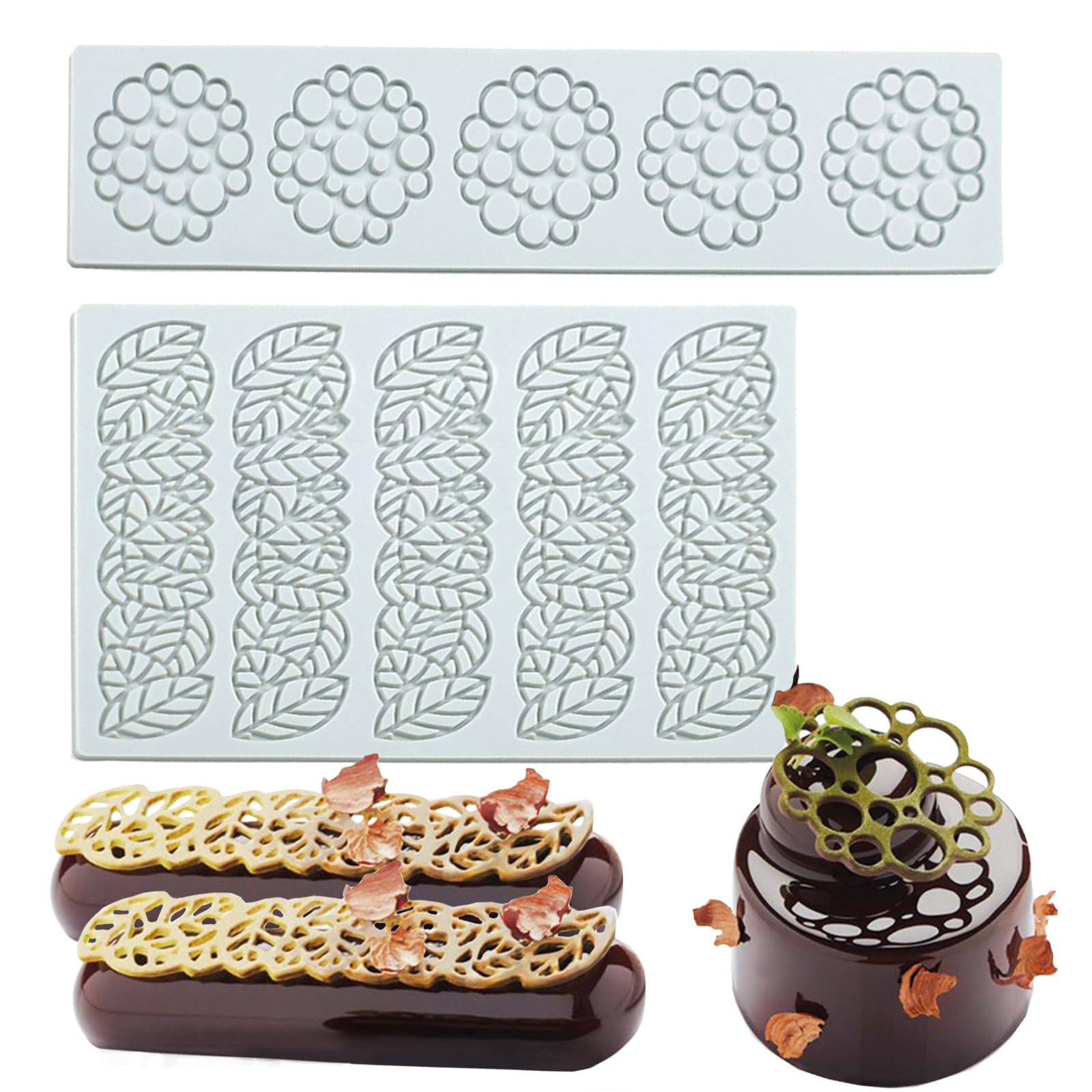 Tappetino per Goffratura Torta Pizzo, Tappetini In Silicone Pizzo Stampo In Pizzo di Zucchero Stampi in Silicone per Decorazione Torte Stampo per Torta in Pizzo 3D per Fondente Cioccolato Accessori