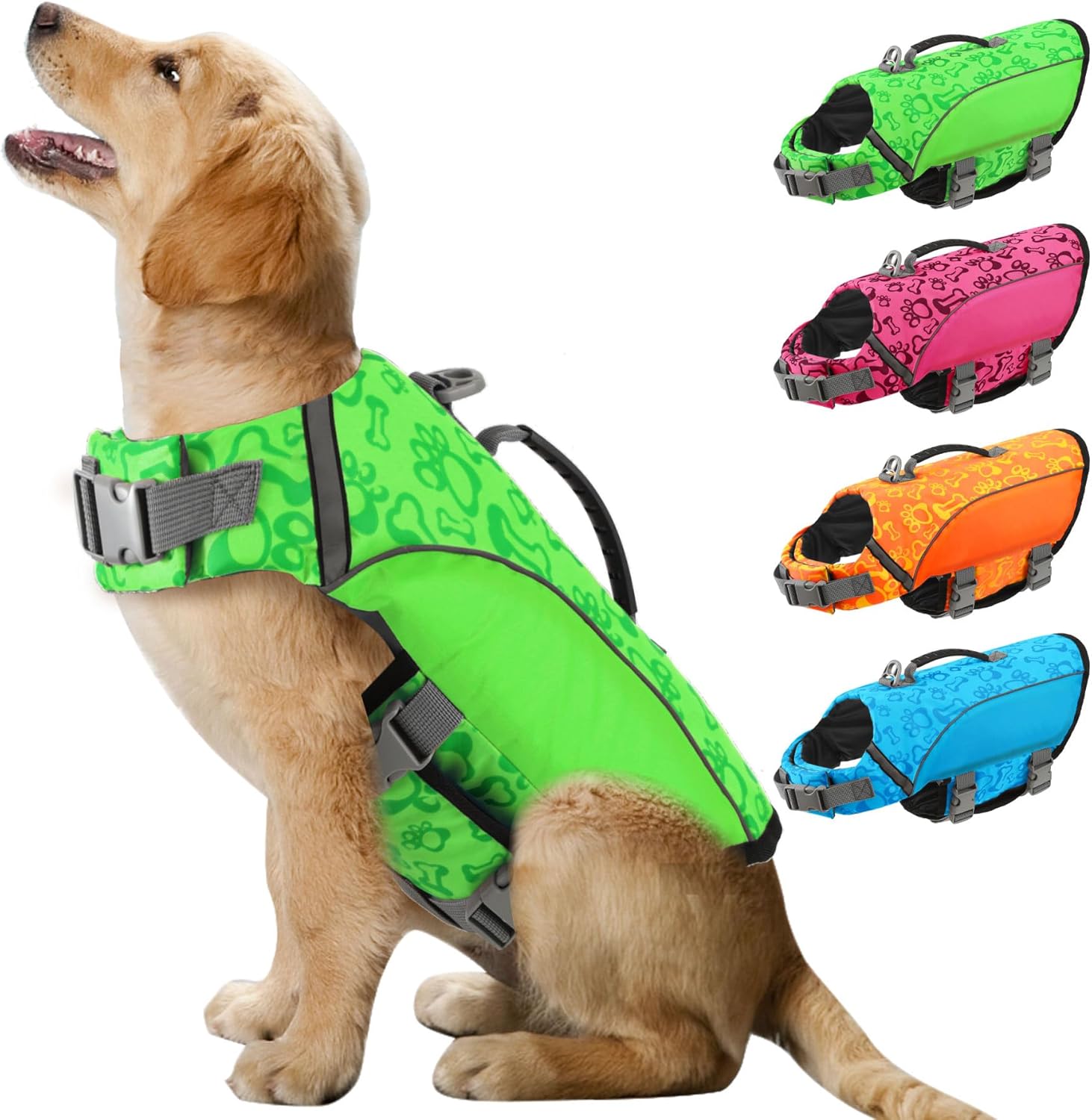 ALAGIRLS Dog Life Jacket Puppy Life Vest, Reflective Dog