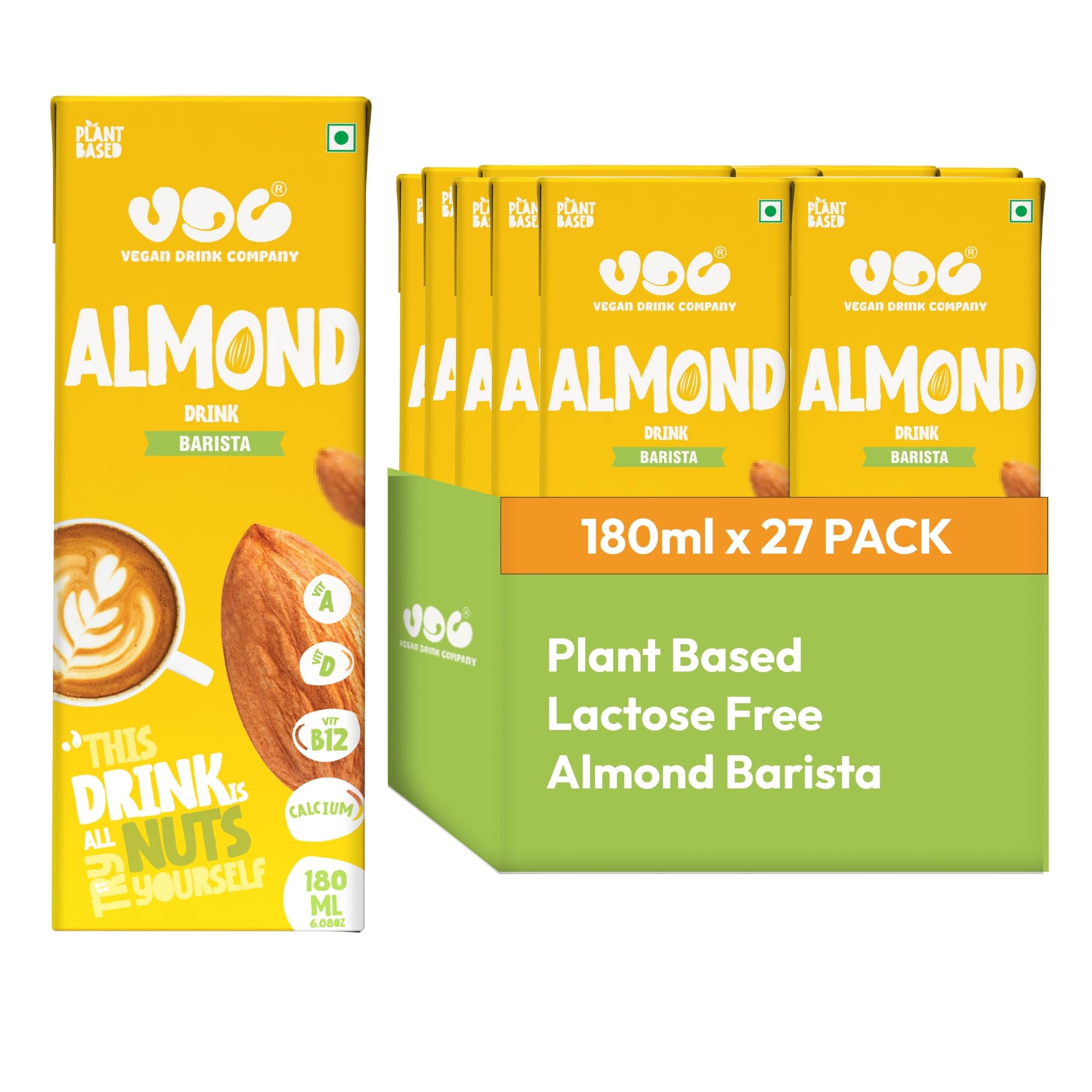Vegan Drink Company Almond Barista Milk – 180ml x Pack of 27 | Ready-to-Use Plant Based | Lactose Free | No Added Sugar |Dairy Free | Perfect Cup of Coffee/Tea/Smoothies | Source of Vitamin A, D & B17-image-46