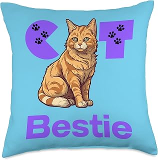 KITTEN CAT BESTIE BEST FRIEND I LOVE CATS Throw Pillow