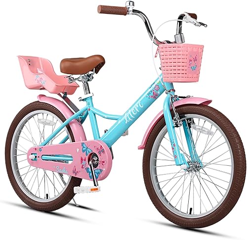Glerc Sasha - Bicicleta para niñas, de 12 a 20 pulgadas, para niños de 2 a 13 años, estilo retro vintage con asiento de bicicleta para muñecas,