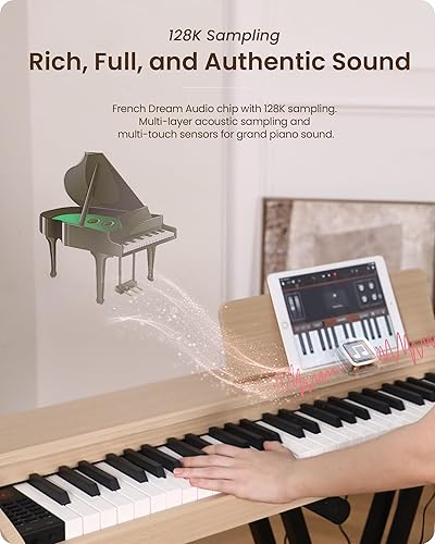 Miniatura 4 de Fesley Teclado de Piano Ponderado de 88 Teclas: Piano de Teclado Eléctrico de Tamaño Completo para Principiantes, Teclado Portátil de 88 Teclas