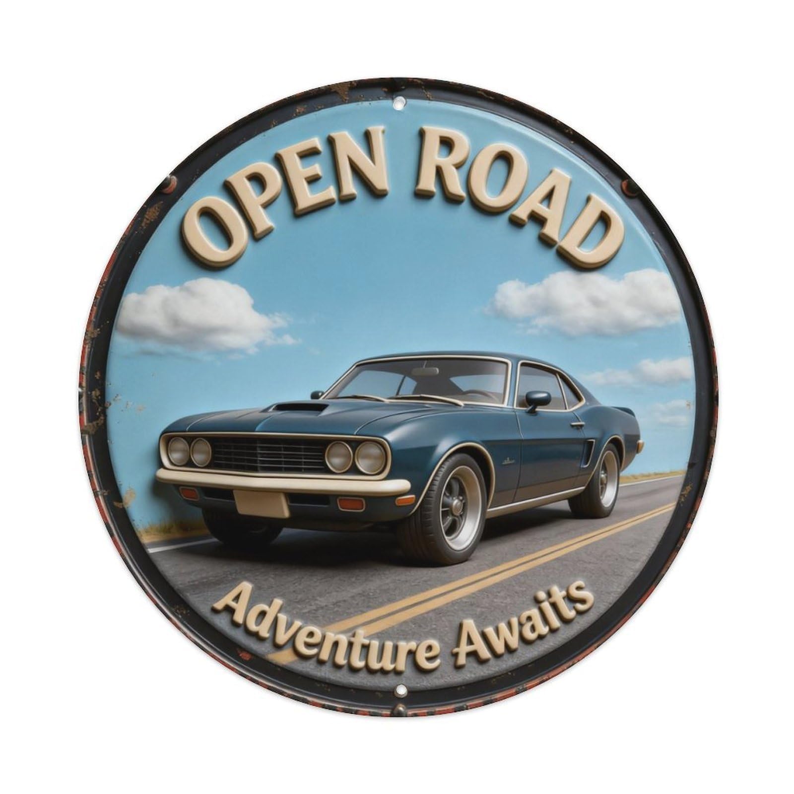 Adventure Awaits Metal Tin Sign Plaque