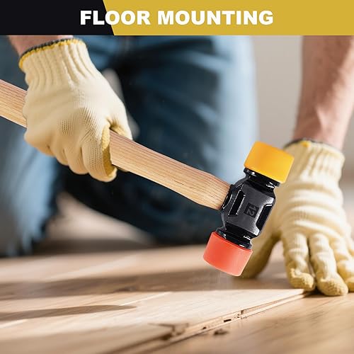 Miniatura 6 de Martillo de mazo de 12 oz con bloque de roscado, martillo de nailon y plástico de doble cara, martillo de cara suave