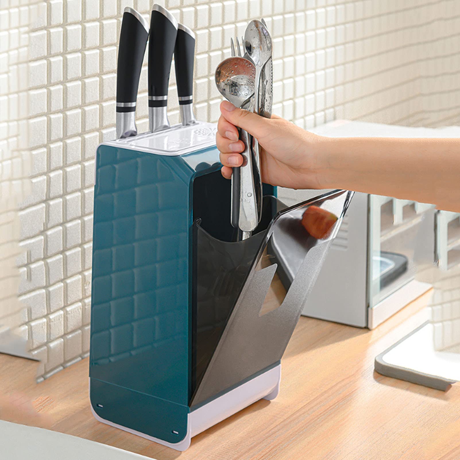 CGF- Portacuchillos sin Cuchillos, máquina de Palillos de Tenedor de desinfección, irradiación Ultravioleta UV, Secado con Aire Caliente, Ahorro de Espacio Seguro, Desmontable para una fácil Limpieza