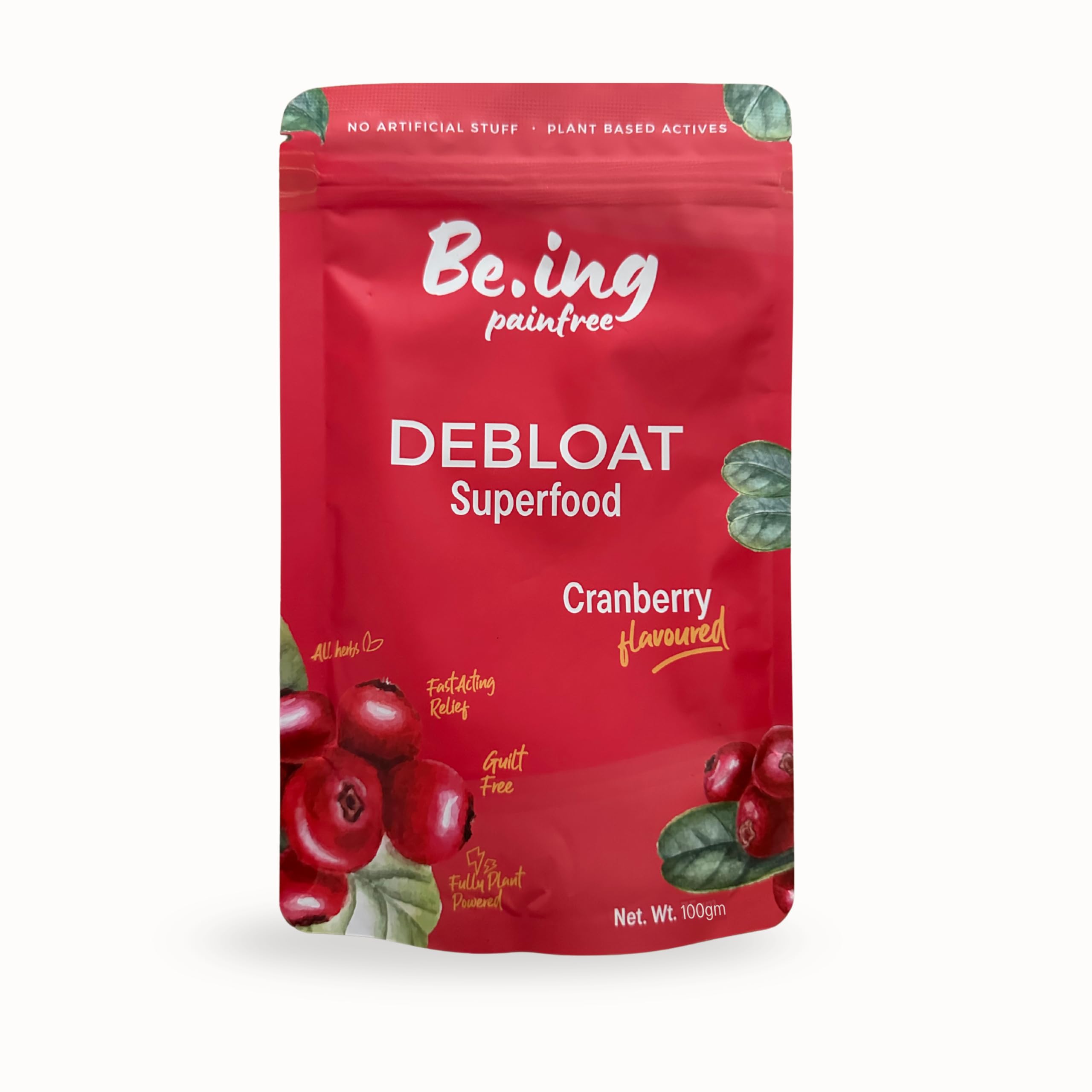 Be.ing Painfree DEBLOAT Superfood Powder 100g | Herbal Relief for Bloating, Gut Inflammation & Acidity | Supports Stomach & Digestive Period Pain | 100% Herbs | No Added Sugar, No Colors, No Chemicals