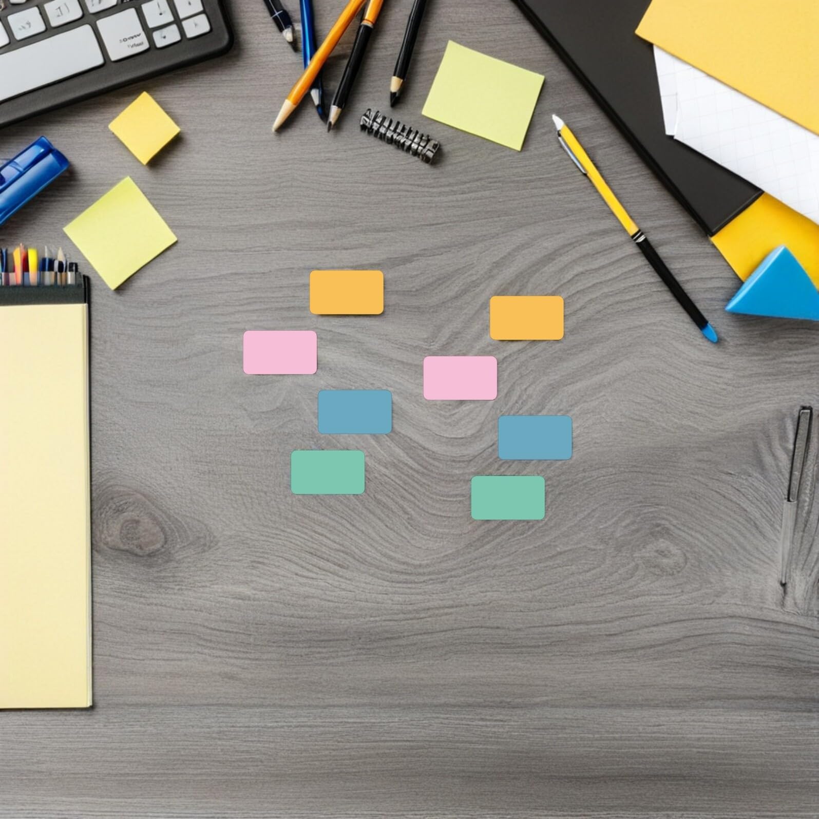 8 Pezzi Etichette Adesive Rettangolari Colorate Autoadesive 1"x0,6" per Ufficio Scuola e Casa, Etichette per Contenitori di Stoccaggio Rimovibili Codifica a Colori