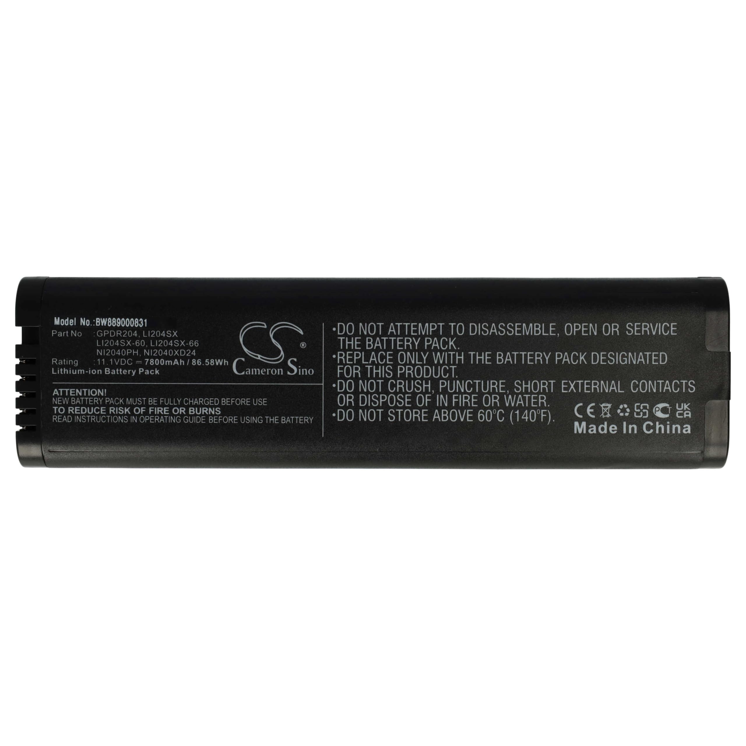 vhbw batteria compatibile con TekTronix REI DPA-7000, TPS2012B, TPS2000B, TPS2024B, TPS2014B dispositivo di misurazione (7800mAh, 11,1V, Li-Ion)