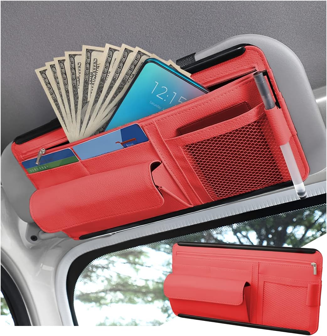 Car Sun Visor Organizer, Car Visor Pocket Wallet Pouch