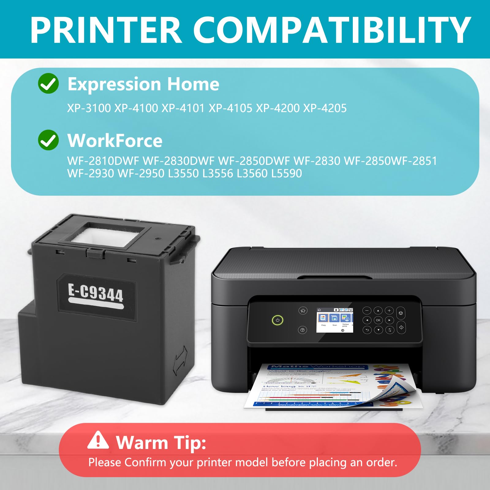 GVSS Boitier de Maintenance Encre C9344 Compatible Epson XP-3100 XP-4100 WF-2830DWF WF-2850DWF C12C934461