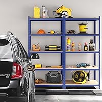 Vista 7 de ERGOMASTER Estantes de almacenamiento de garaje de 5 niveles, estantería de garaje de 2920 libras, estantería resistente, ajustable, sin pernos