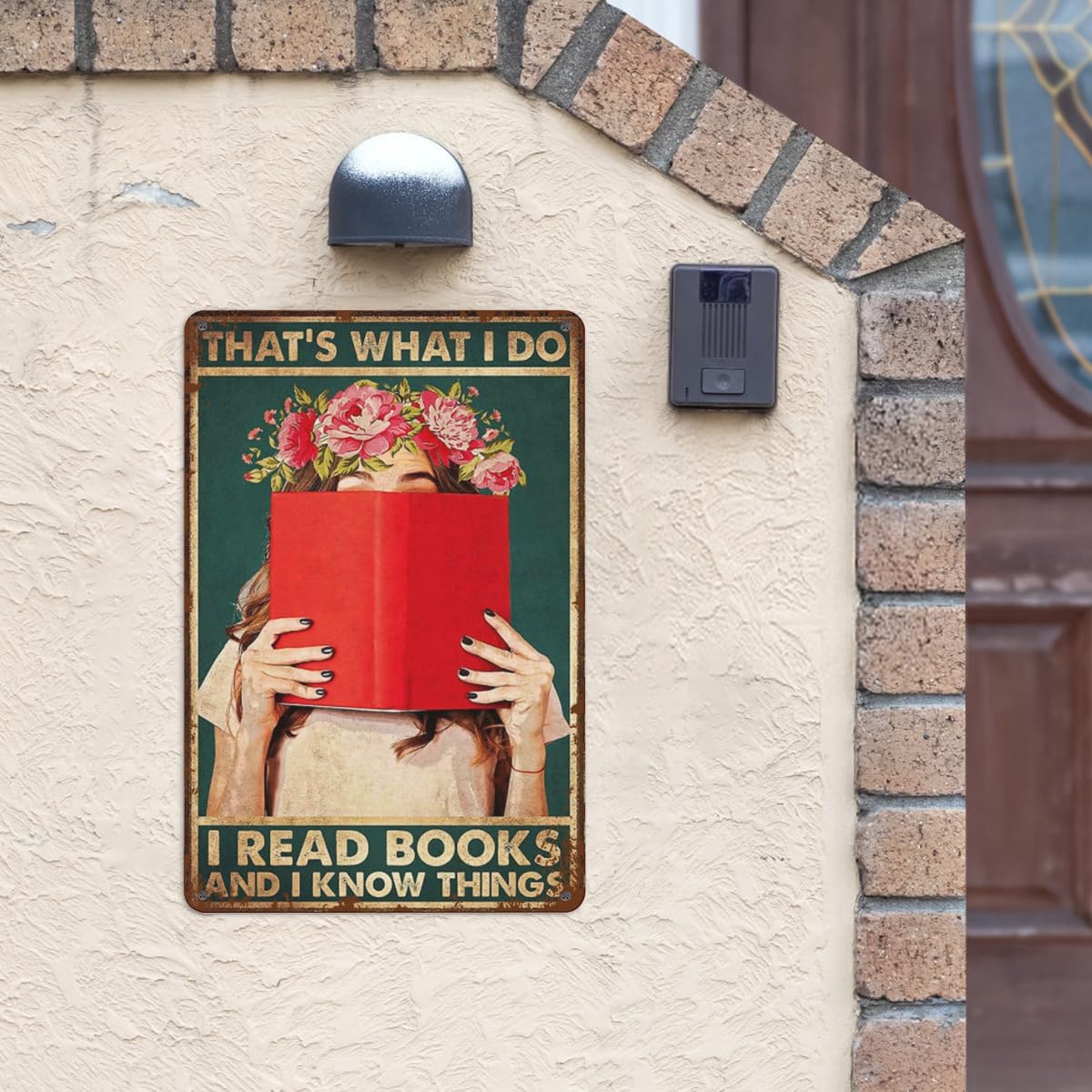 Poster Verticale Citazione Poster Con Scritta Girl Flowers That's What I Do I Read Books And I Poster Metallo Retrò
