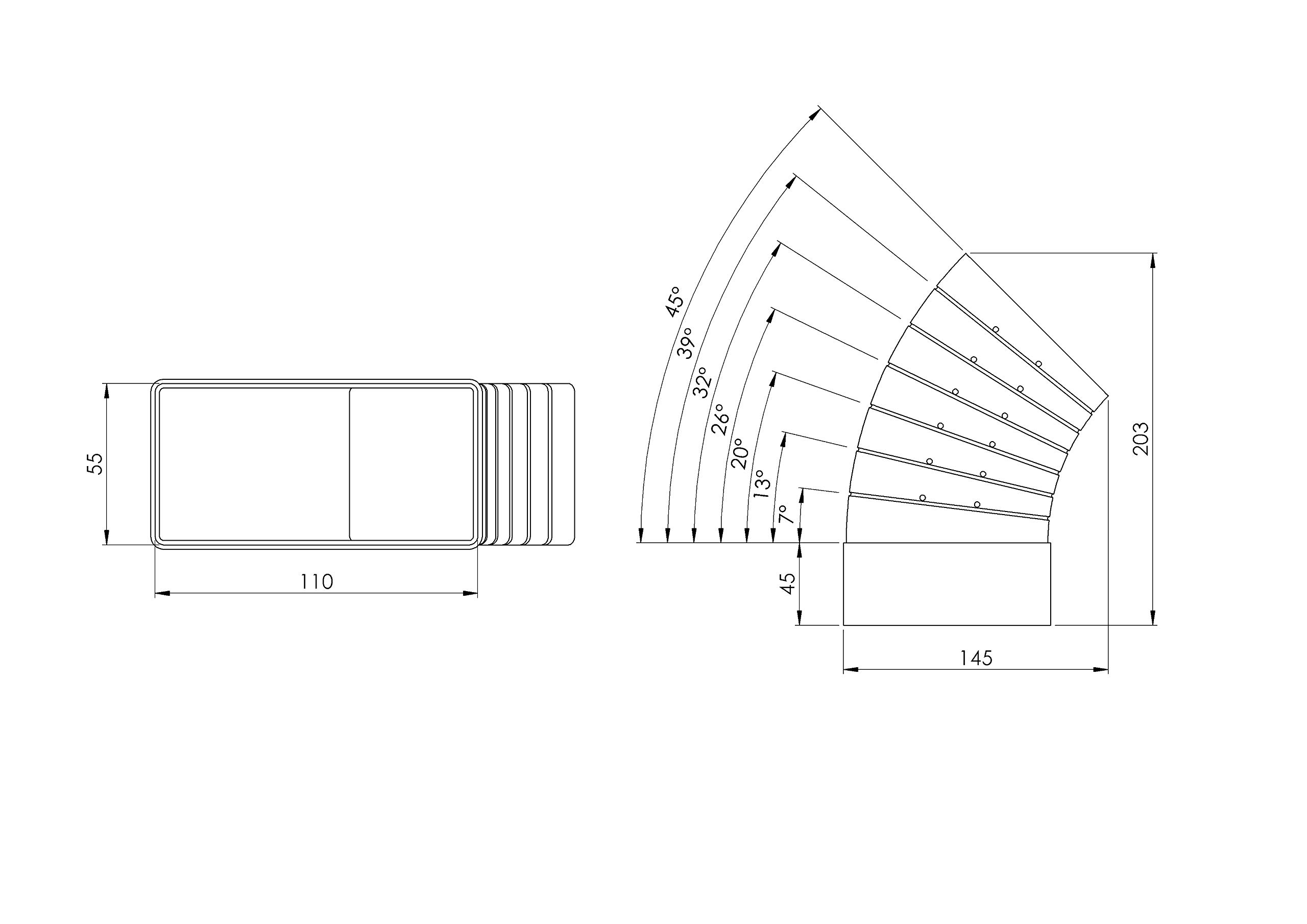 Intelmann Flachkanal-Kanalhalterung 110 X 55 Mm Aus Kunststoff Für Lüftungs- Und Dunstabzugssysteme