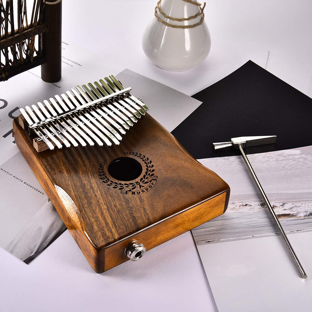 YXSH 17 Tasti con Design Curvo per Il Resto della Mano Pianoforte Portatile con Dita in Mogano con Libro di Spartiti E Martello per Melodie, Regalo per Bambini Adulti Principianti Professionisti
