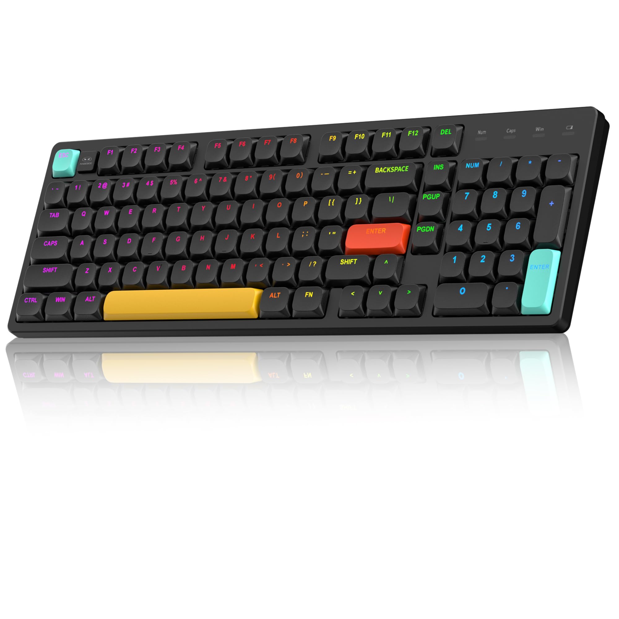 Moon98 Low-Profile Wireless Mechanical Keyboard, BT5.0/2.4GHz/USB-C Ultra-Thin Design RGB…