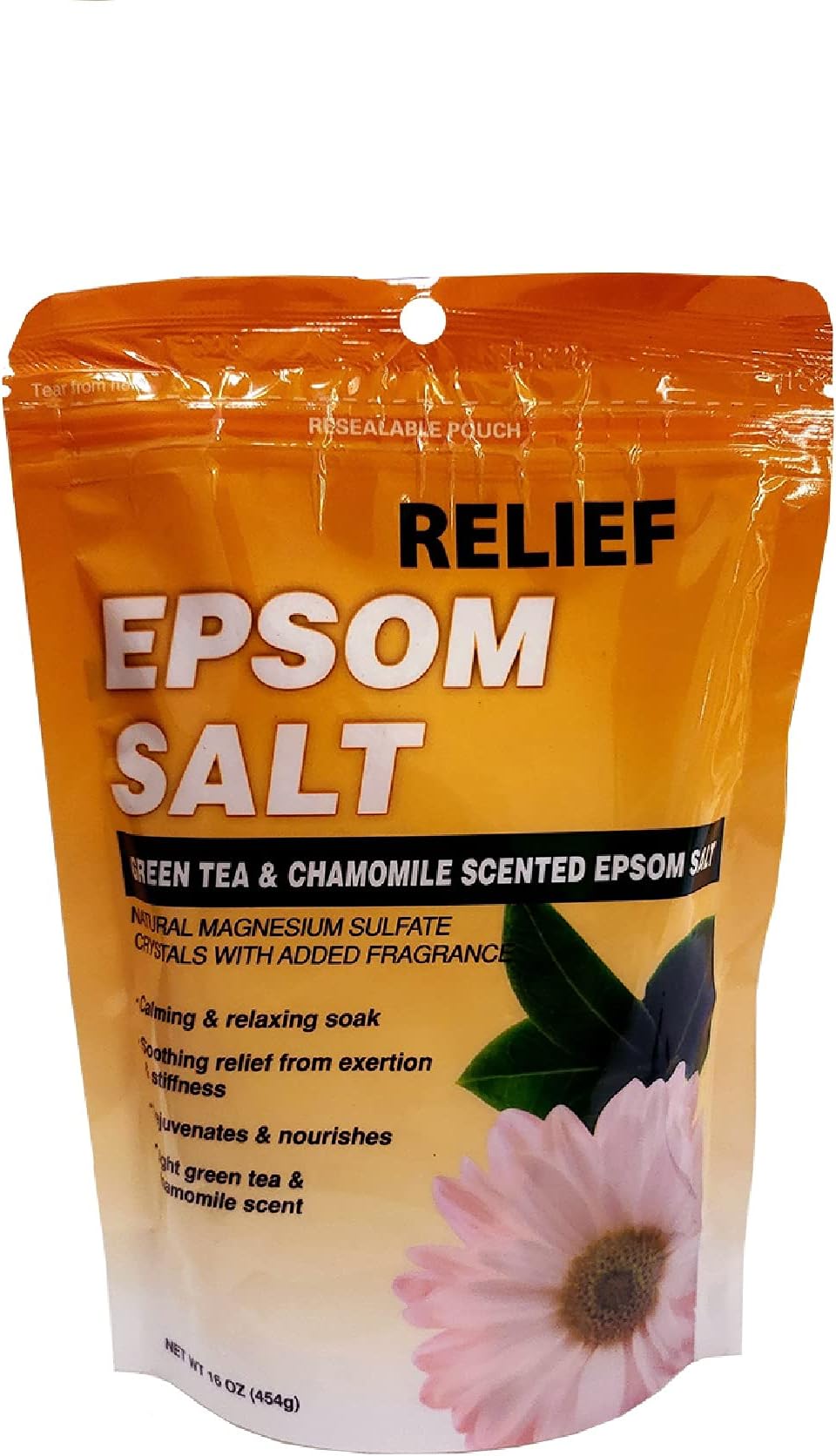 Relief Green Tea and Chammomile Epsom Salt, 16 oz