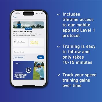 SuperSpeed Golf Senior Training System Senior, Yellow, Green, Blue | Gain Swing Speed and Distance | Speed SticksTM Used by Padraig Harrington | App Training Protocols