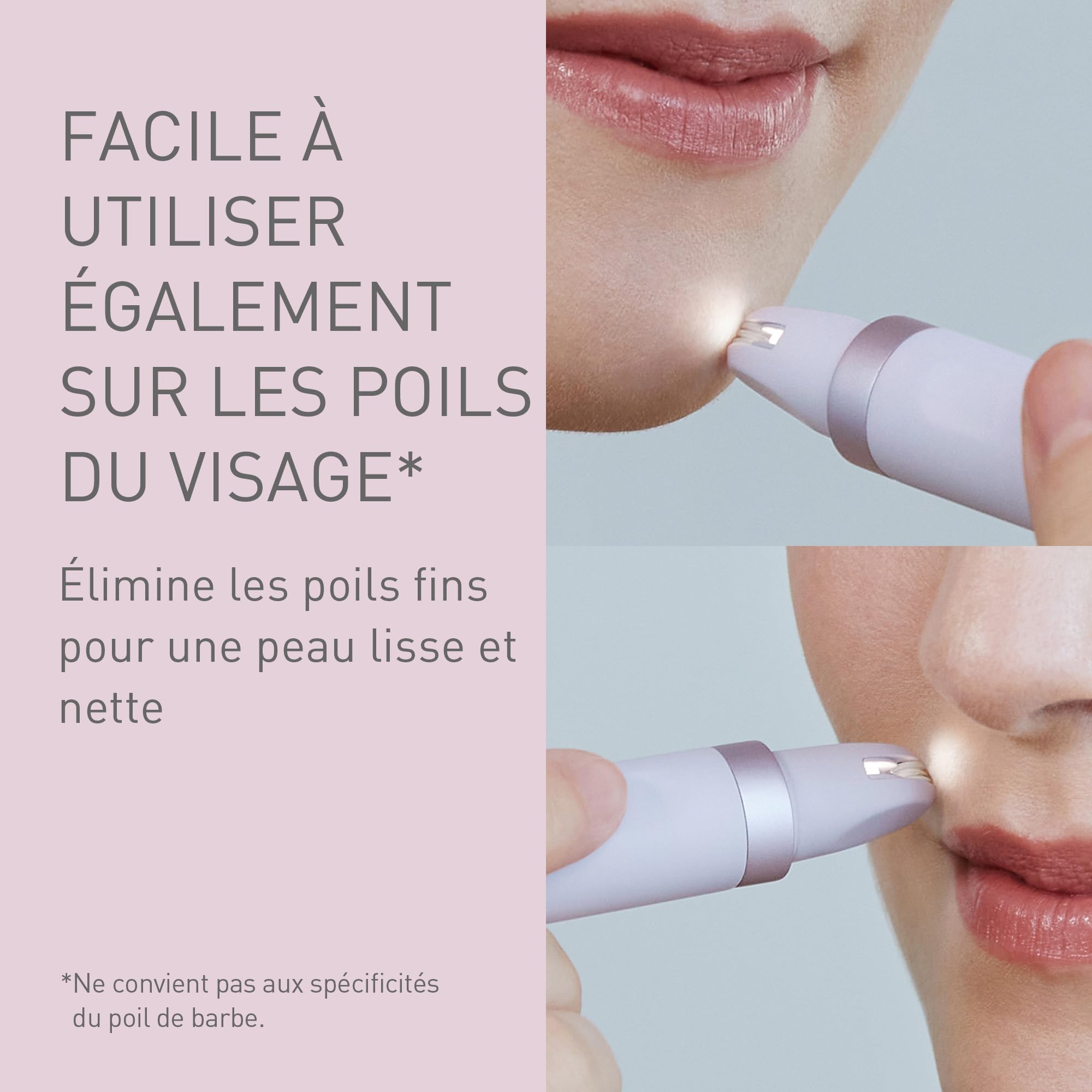 Panasonic ES-EF10-V503 Epilateur Sourcils et Poils du Visage pour Femmes, Épilateur Sourcils, Lumière LED, Design Stylo Compact, Piles AA, Lilas