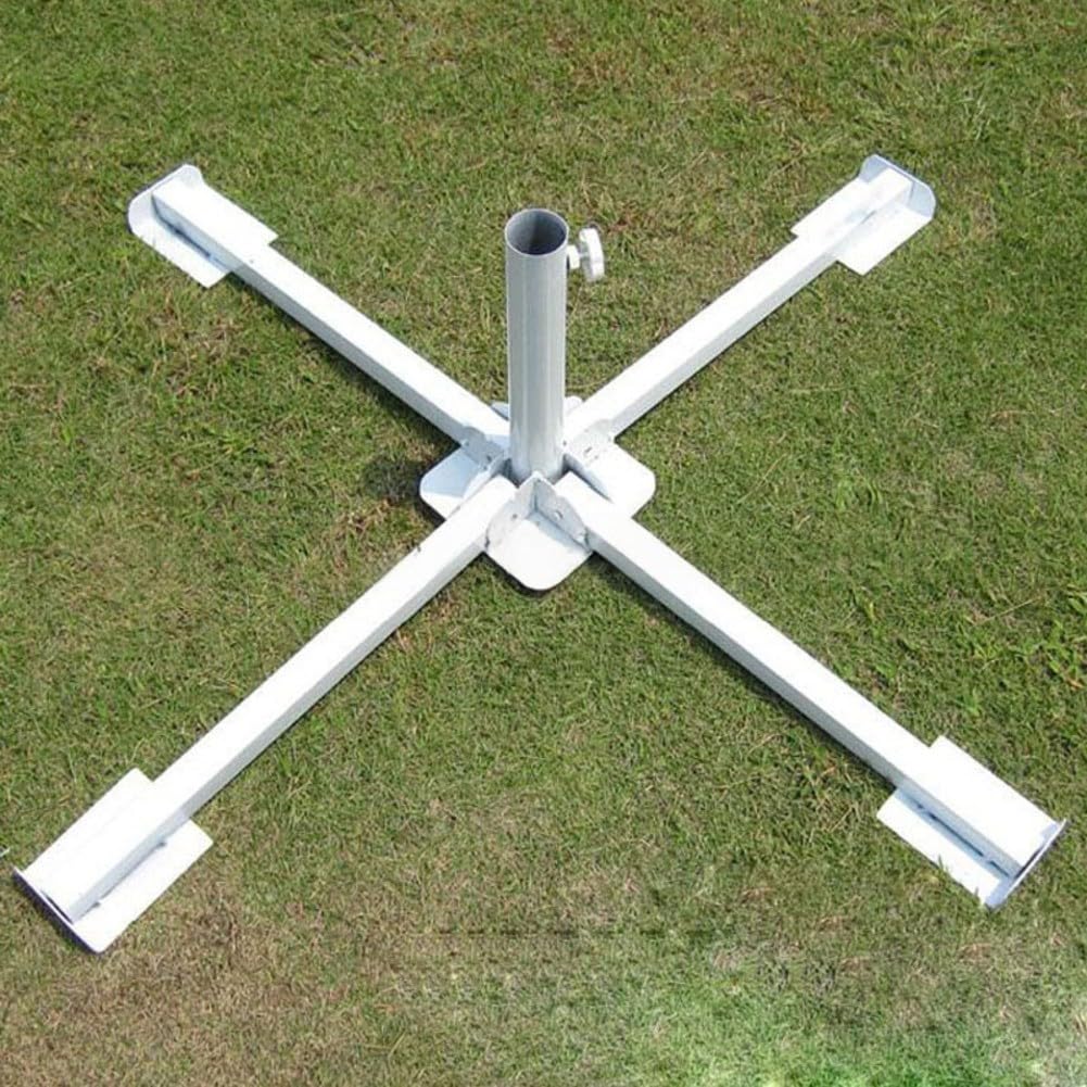 Rostbeständiger Schirmständer mit Kreuzrahmen für den Außenbereich mit beschwertem Wassersack für Terrasse und Garten, passend für Standard-Schirmstangen, robuster stabiler Stand für windiges Wetter