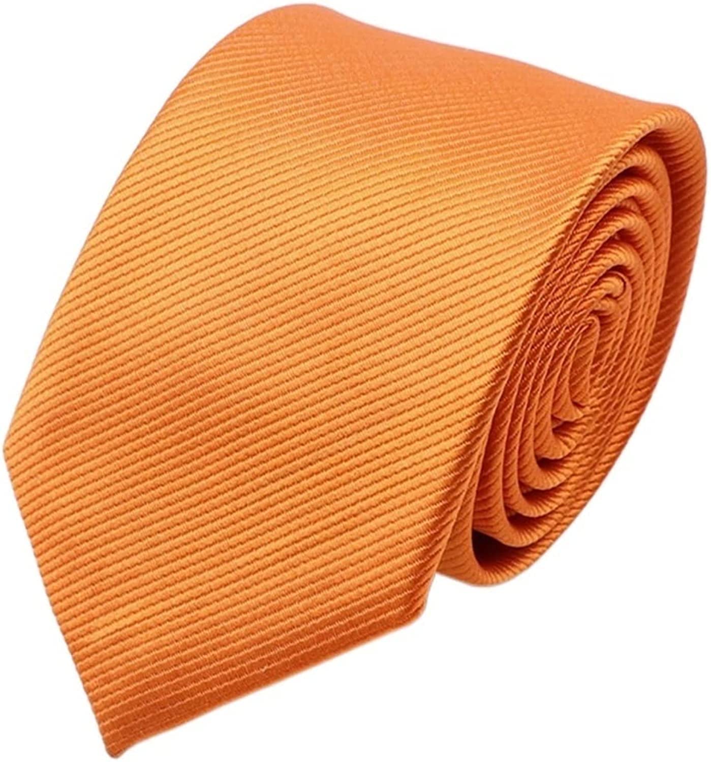 Cravate Slim Formelle à Rayures, Cravate Longue de Smoking for marié de Mariage(Orange)